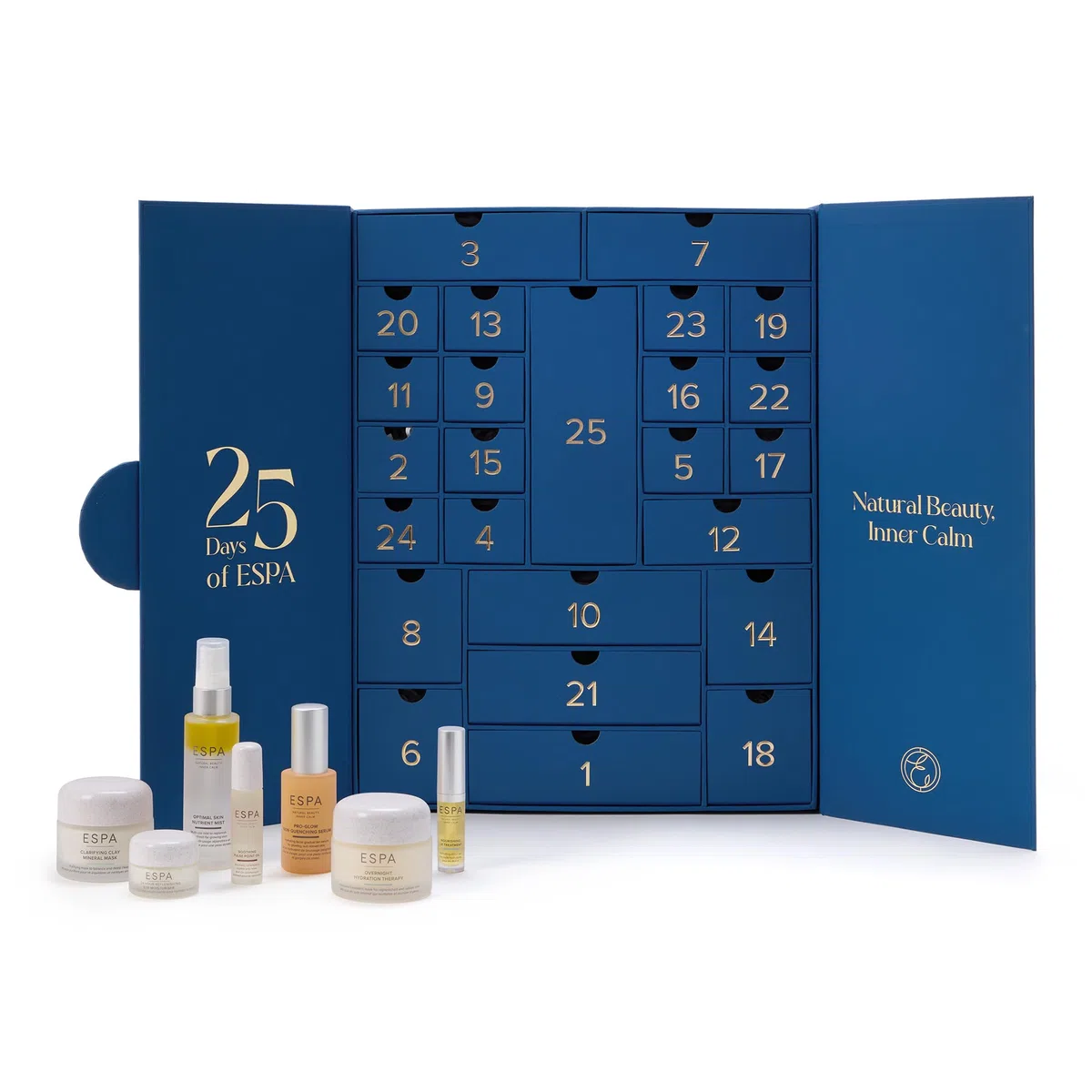 ESPA Wellness Advent Calendar | 25 Gifts Worth €642 | Luxury Beauty Spa Gift Set Includes Skincare, Essential Oils, Haircare, Bath & Body Care, Scrunchie & Candle