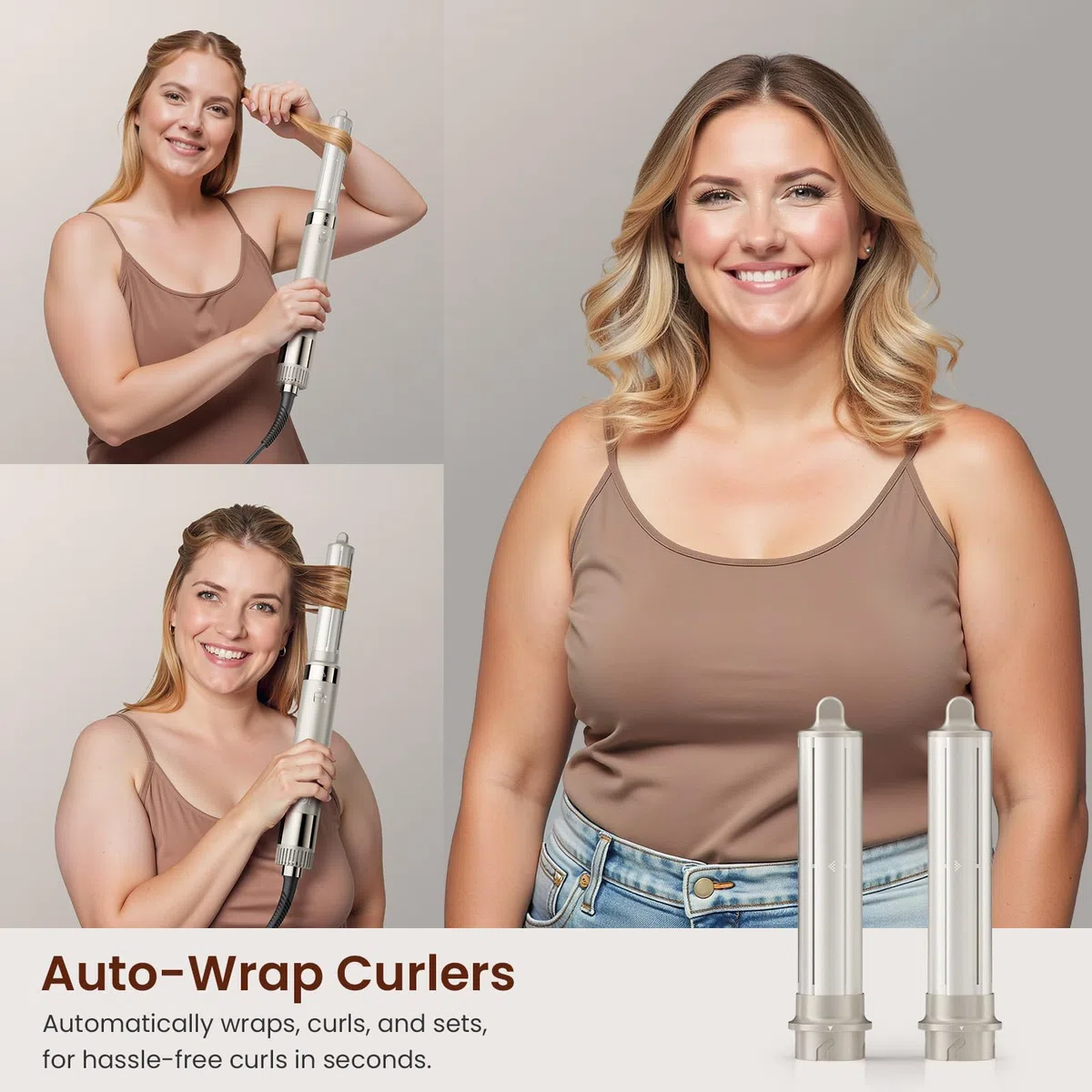 MESCOMB 5 in 1 Airstyler Hairstyler Hochgeschwindigkeit Rundbürstenföhn Auto-Wrap Lockenstab Schnelltrocknend Volumen Locken Glätten