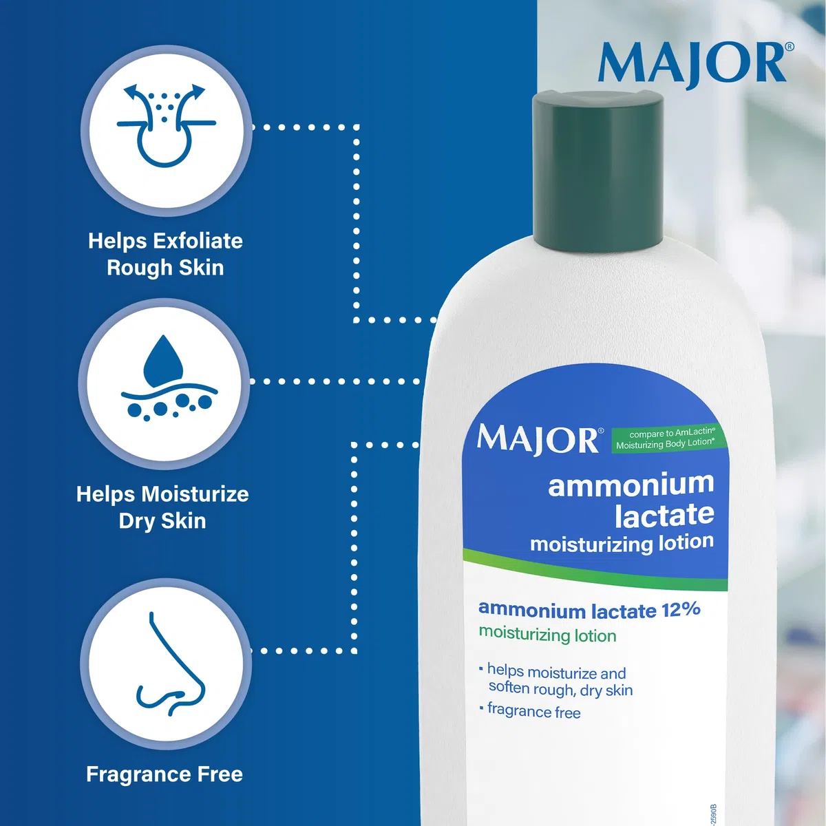 Major Pharmaceuticals Ammonium Lactate Lotion 12% 396 g (14 oz)