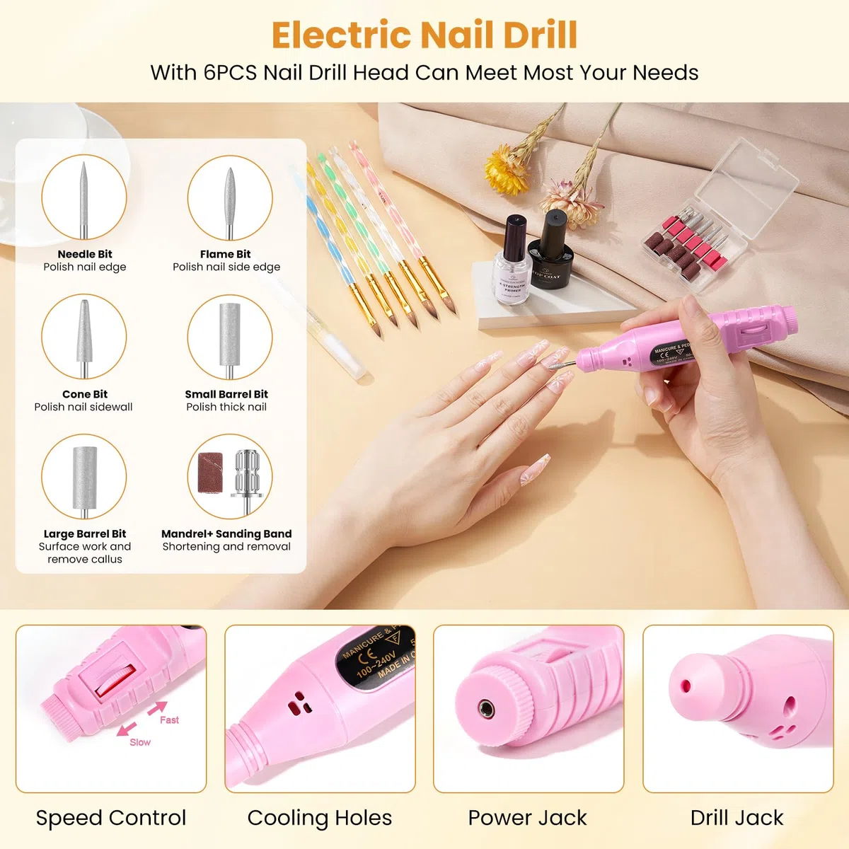 Yokilly Acryl Nagelset Starterset für Anfänger: Acryl Pulver Nails Nägel Starterset mit Acrylpulver für Nägel Übungshand UV Lampe Nagelfräser - Nägel Selber Machen Nagelstudio Set