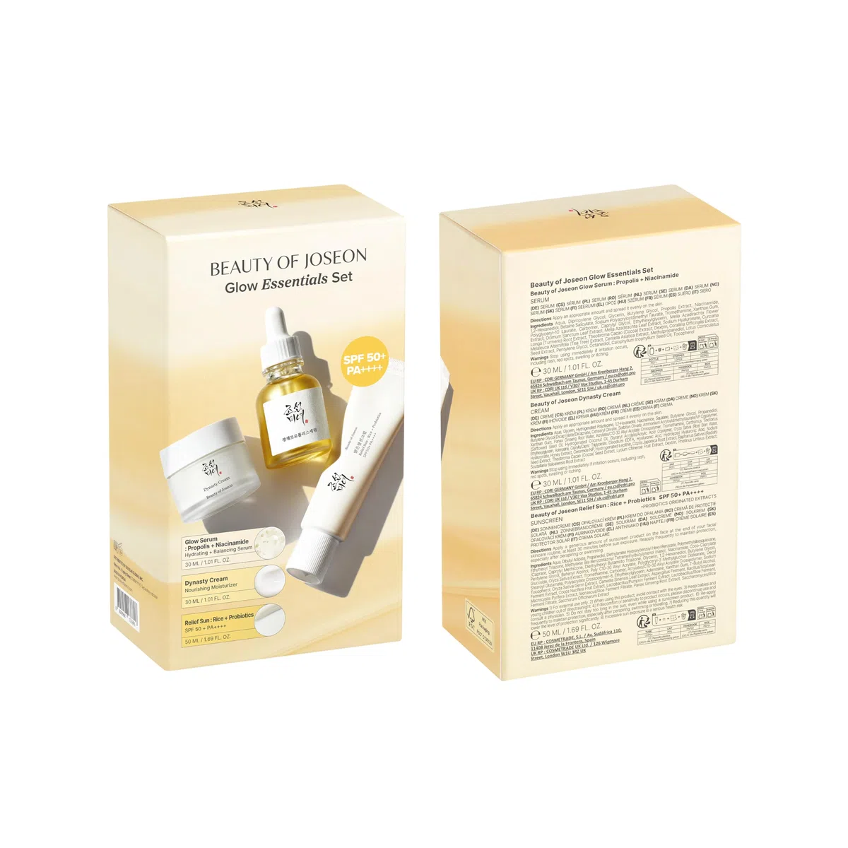 Beauty of Joseon Glow Essential Set Relief Sun 50ml Dynasty Cream 30ml Glow Serum Korean Skin Care Gift Set