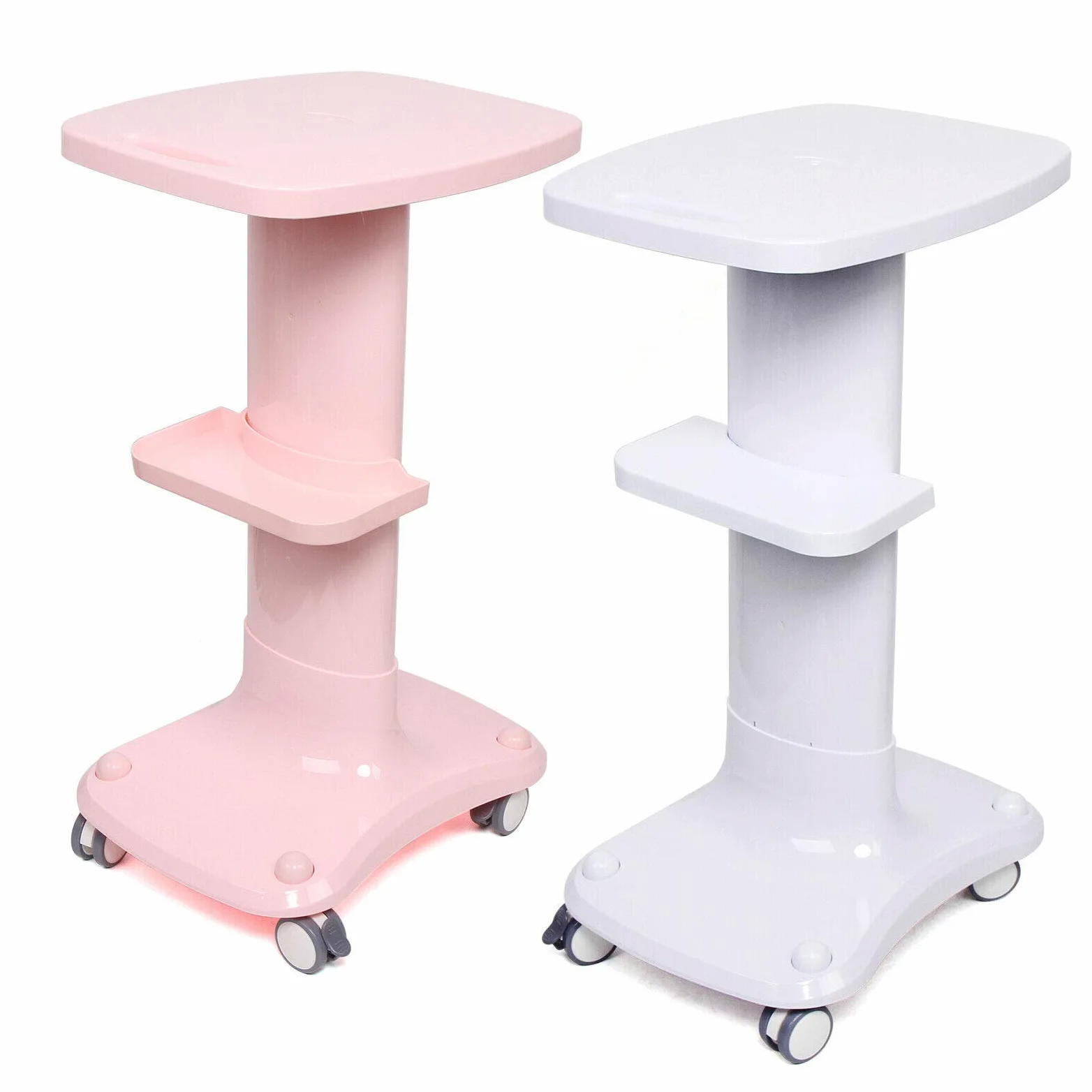 Arbeitswagen Friseurwagen Rollwagen Kosmetikwagen Weiß/Pink 76,6x48,2x38,2cm Belastung 150 Kg Leises Universalrad Mit Bremse