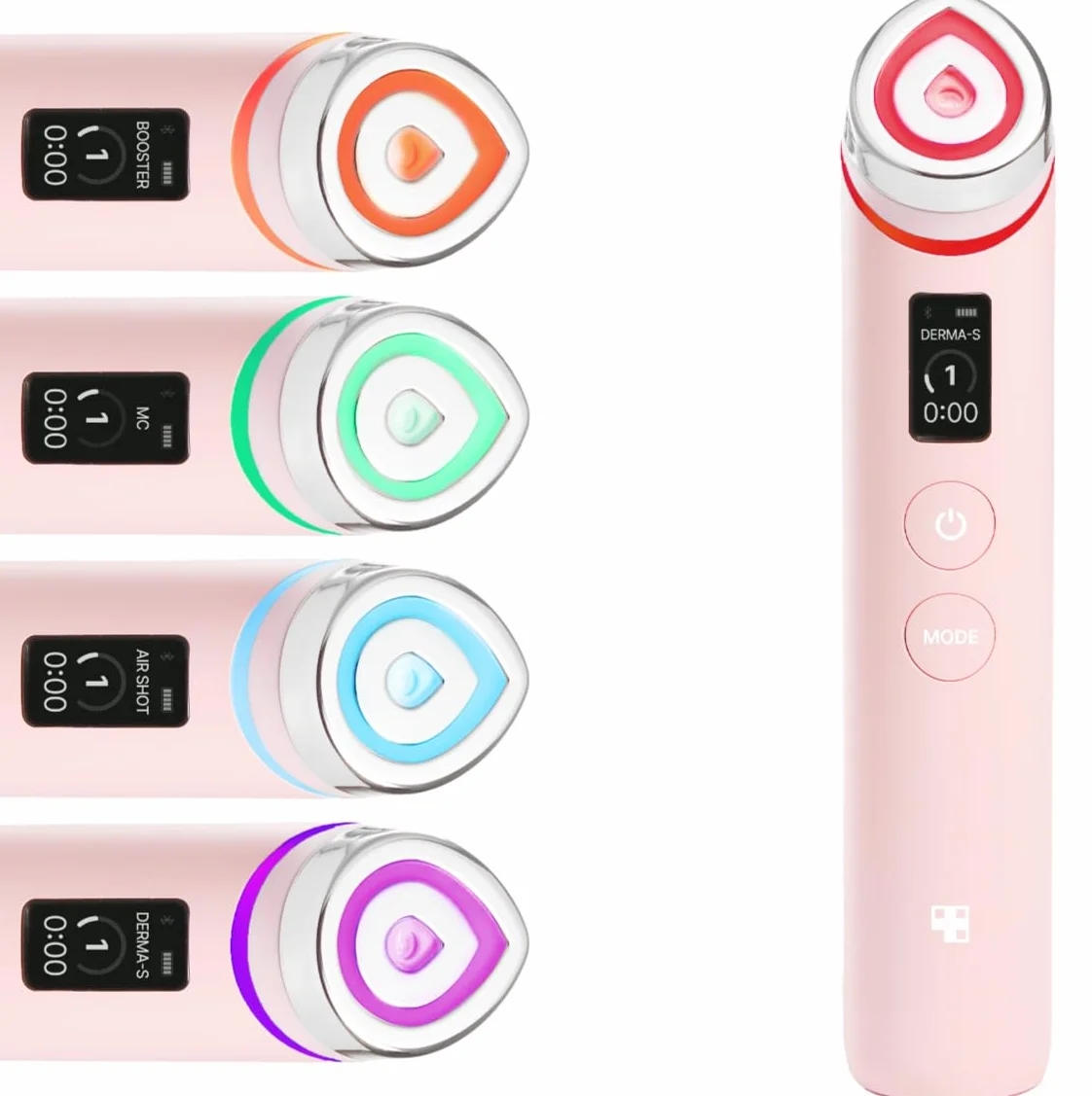 medicube Booster Pro 6-in-1 Real Glass Glow Beauty Massager Pink | 6-in-1 Beauty-Gerät, Für strahlende & festere Haut, Gesichtsmassagegerät, Koreanische Hautpflege, Pink