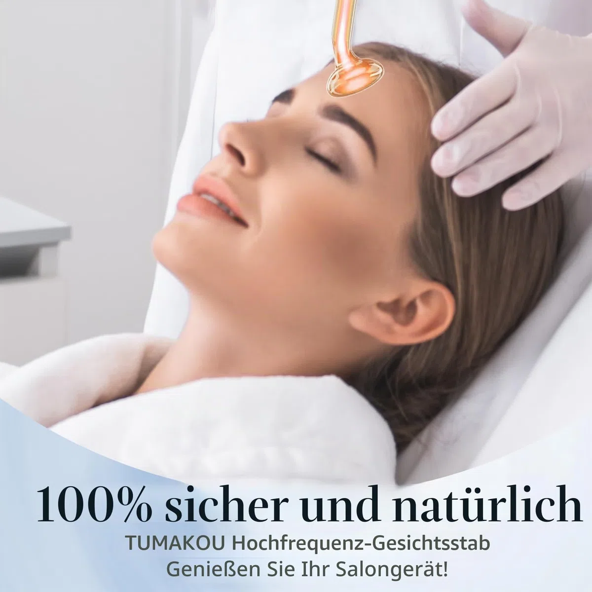 TUMAKOU Hochfrequenzstab Gesicht Hauttherapiegerät mit 4 Neon Stab Aknebehandlung Hautstraffung Faltenreduzierung