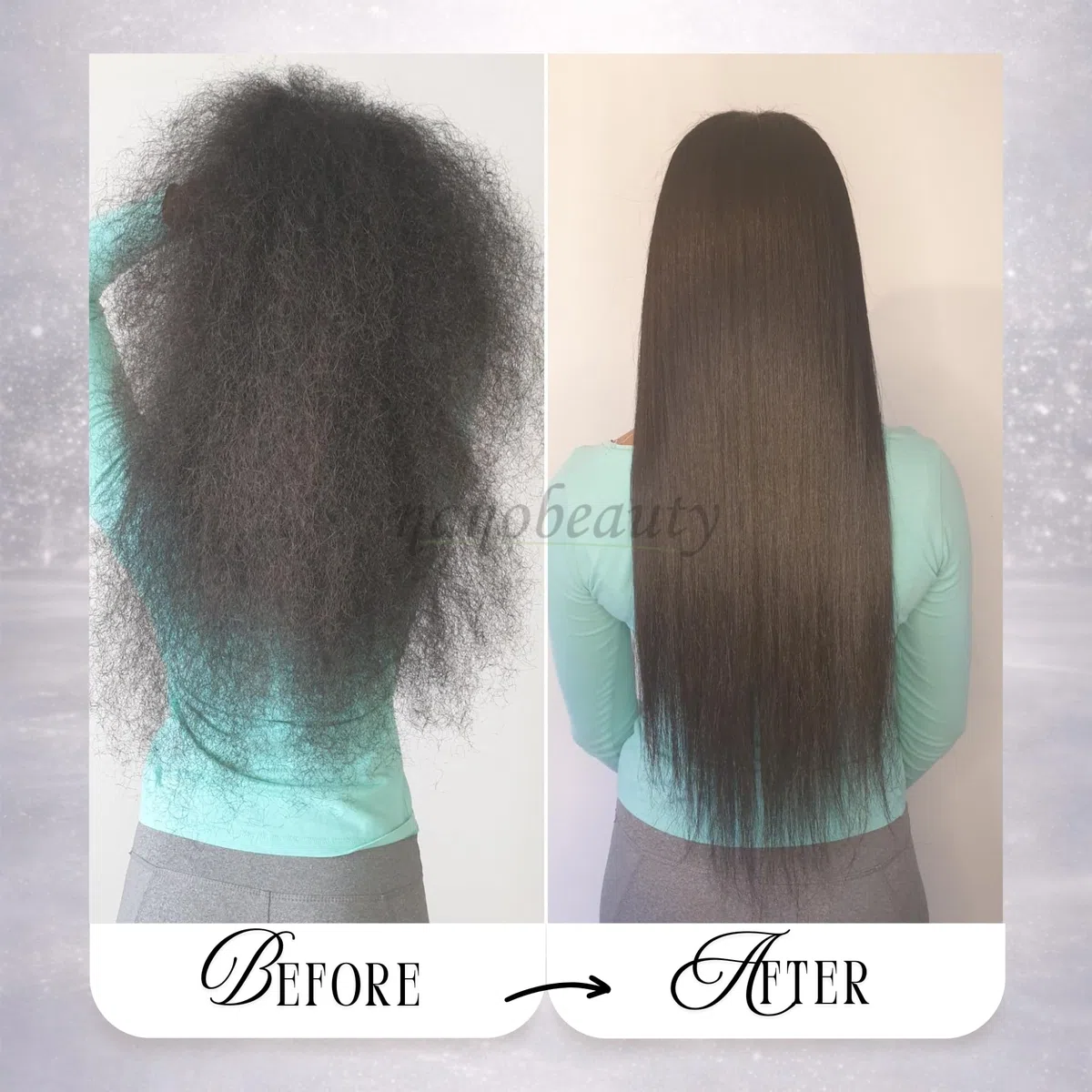 Nanobeauty Brazilian Keratin Hair Straightening Treatment Kit, Diamond Infused, 250ml, Vegan, Blow Dry, Smoothing/Repair, Arganöl, Formaldehyd Free Plus 250ml Shampoo