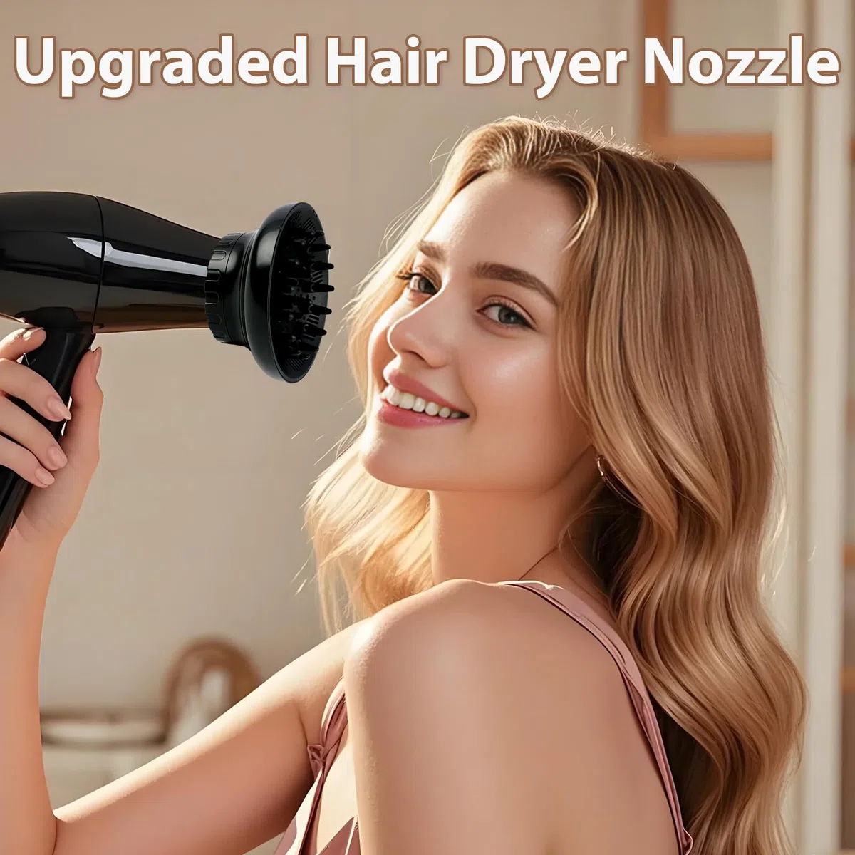 Universal Diffusor Aufsatz Föhn – Diffuser für Haar, Anpassungsfähig für Föhn mit Düse D=3.5-6.6cm, für Lockiges/Welliges Haar (Maximales Volumen ohne Frizz), Schwarz