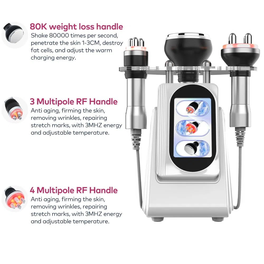 Elitzia 3 in 1 80k Kavitation Maschine Ultraschall Kavitation Körper Sculpting Fettverbrennung Gesicht RF Radiofrequenz Vakuum Massage Hautstraffung Maschine Tragbar Schönheitssalon Spa Heimgebrauch