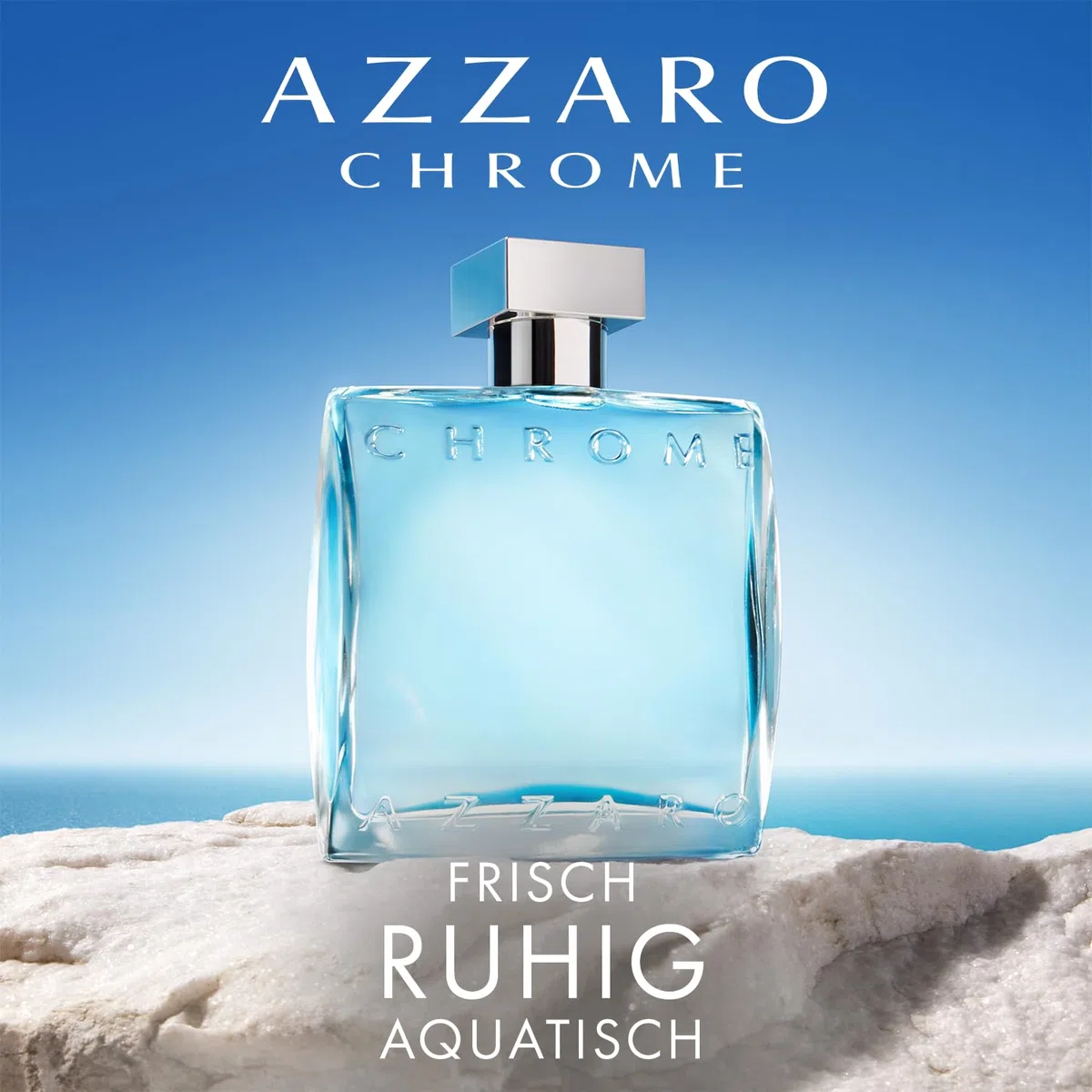 Azzaro Chrome Eau de Toilette, frischer und aquatischer Herrenduft, zitrisch-marines Parfüm mit umhüllender Leichtigkeit, erfrischender Duft für Männer