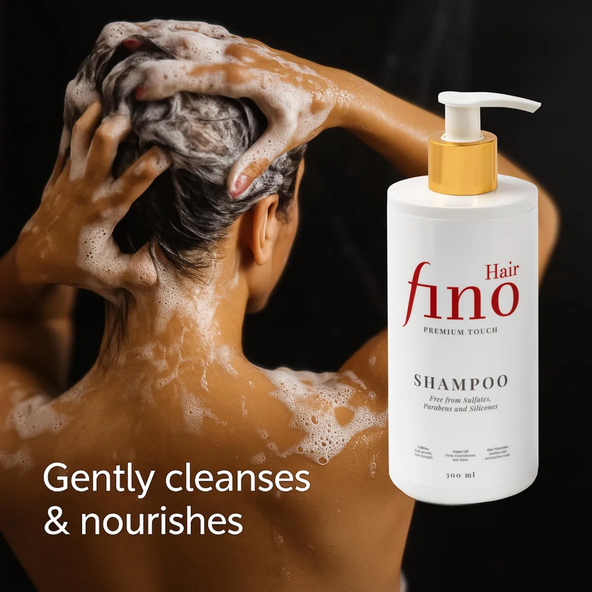 fino Hair Shampoo & Spülung Set - trockenes & geschädigtes Haar | Mit Koffein, Biotin & Keratin - Pflege, Glanz & Anti-Frizz, ohne Silikone & Parabene