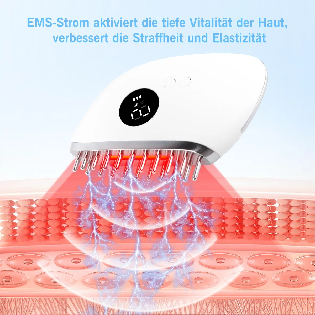 EMS Gua Sha Gesichtsmassagegerät LED Rotlicht Violettlicht Blau Therapie Gesichtsformungswerkzeug