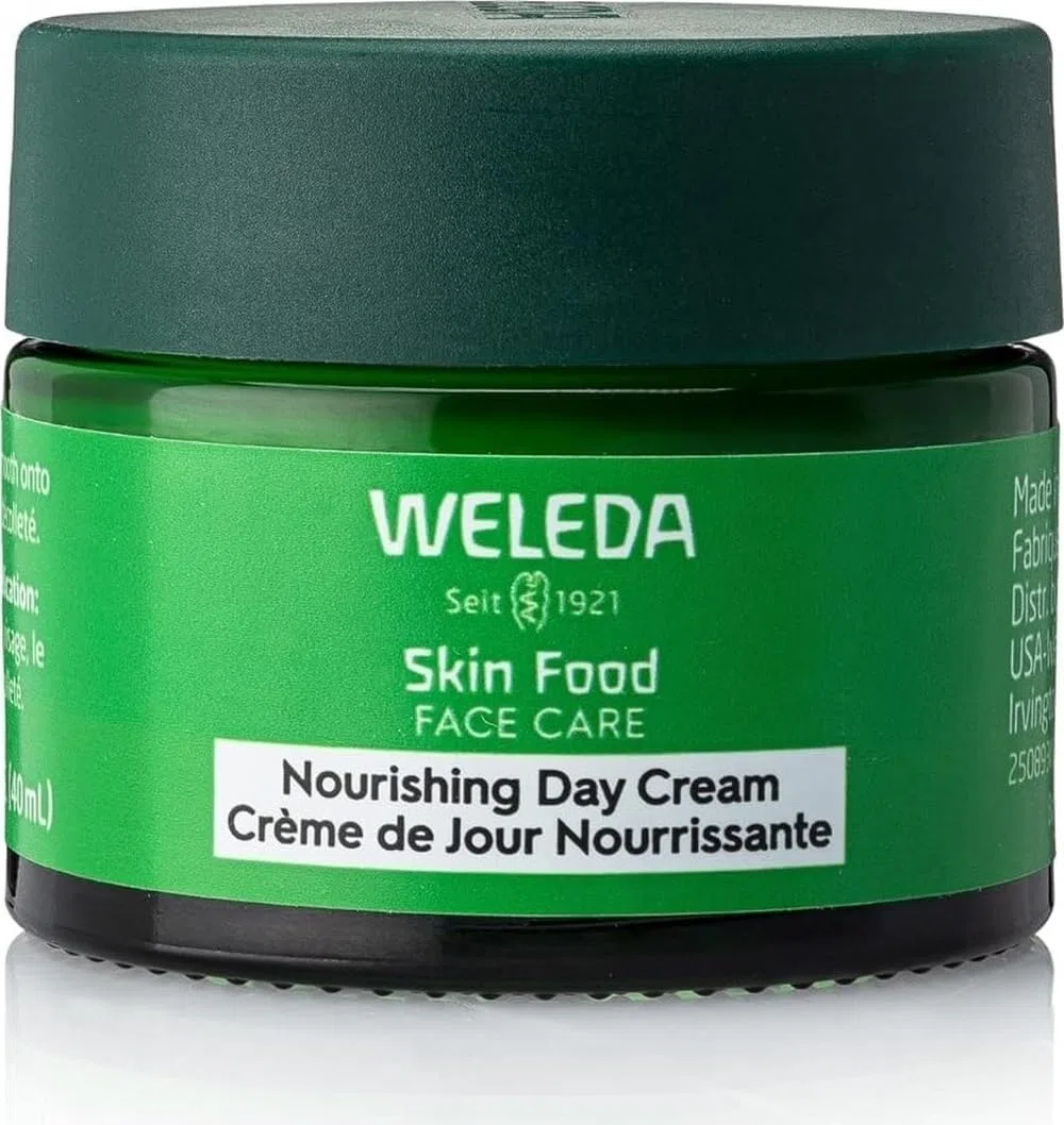 Weleda Skin Food Face Care Pflegende Tagescreme, 300 ml, pflanzenreiche Feuchtigkeitscreme mit Olivenblatt-, Squalan- und Kamillenextrakt