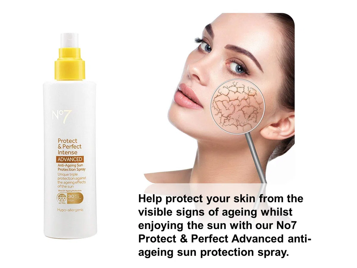 No7 Protect & Perfect Intense Advanced Anti-Aging Sonnenschutzspray LSF 30, 200 ml