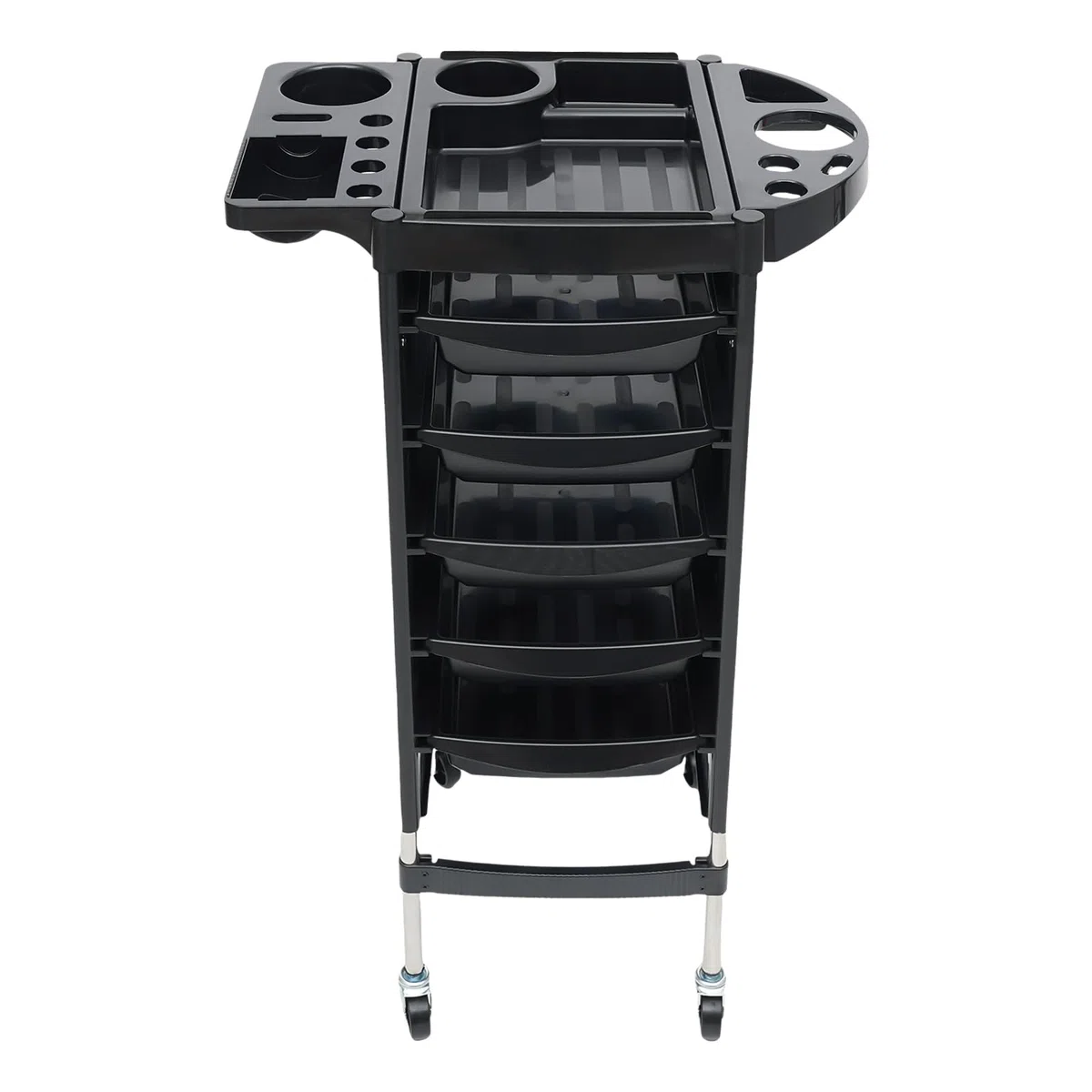 Friseurwagen, Arbeitswagen Rollwagen, mit 5 Schubladen Salon Trolley für Beauty Salon, Salonhilfe Friseur Arbeitswagen Wagen, Schwarz