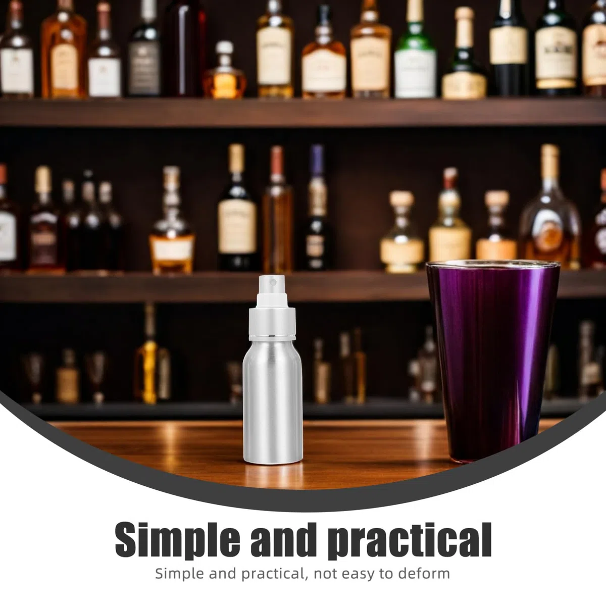 Supvox 2 Stück Wiederbefüllbare 50ml Cocktail Sprühflaschen aus Aluminium und Pp Tragbare Bitterflaschen für Zuhause und Reise Silberfarbene Leere Flüssigkeits Sprayer