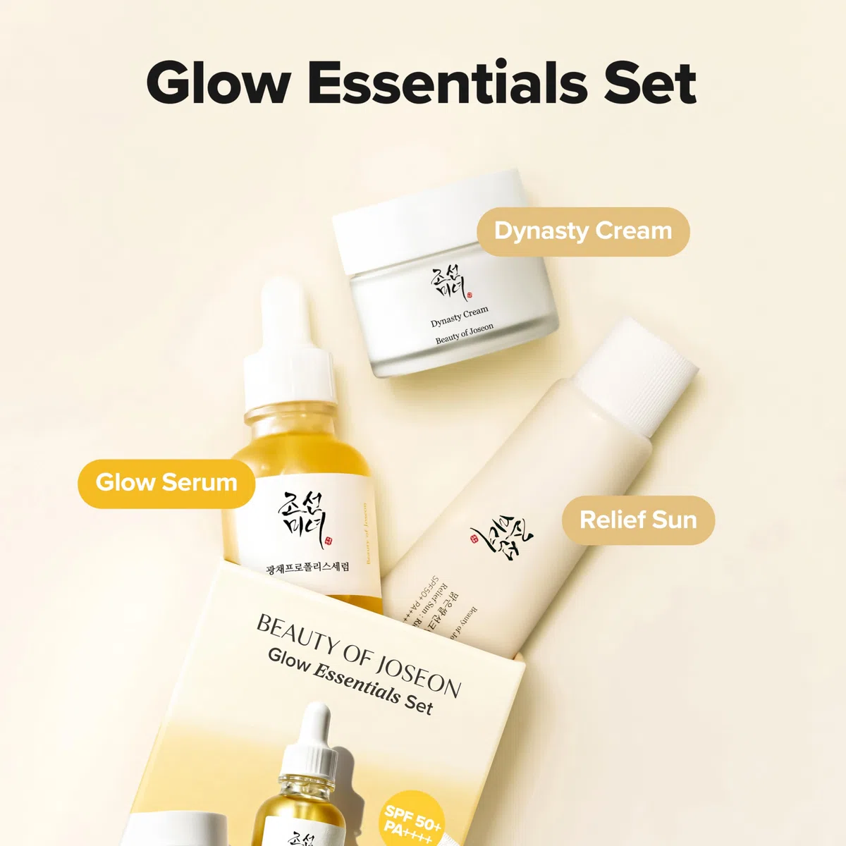 Beauty of Joseon Glow Essential Set Relief Sun 50ml Dynasty Cream 30ml Glow Serum Korean Skin Care Gift Set