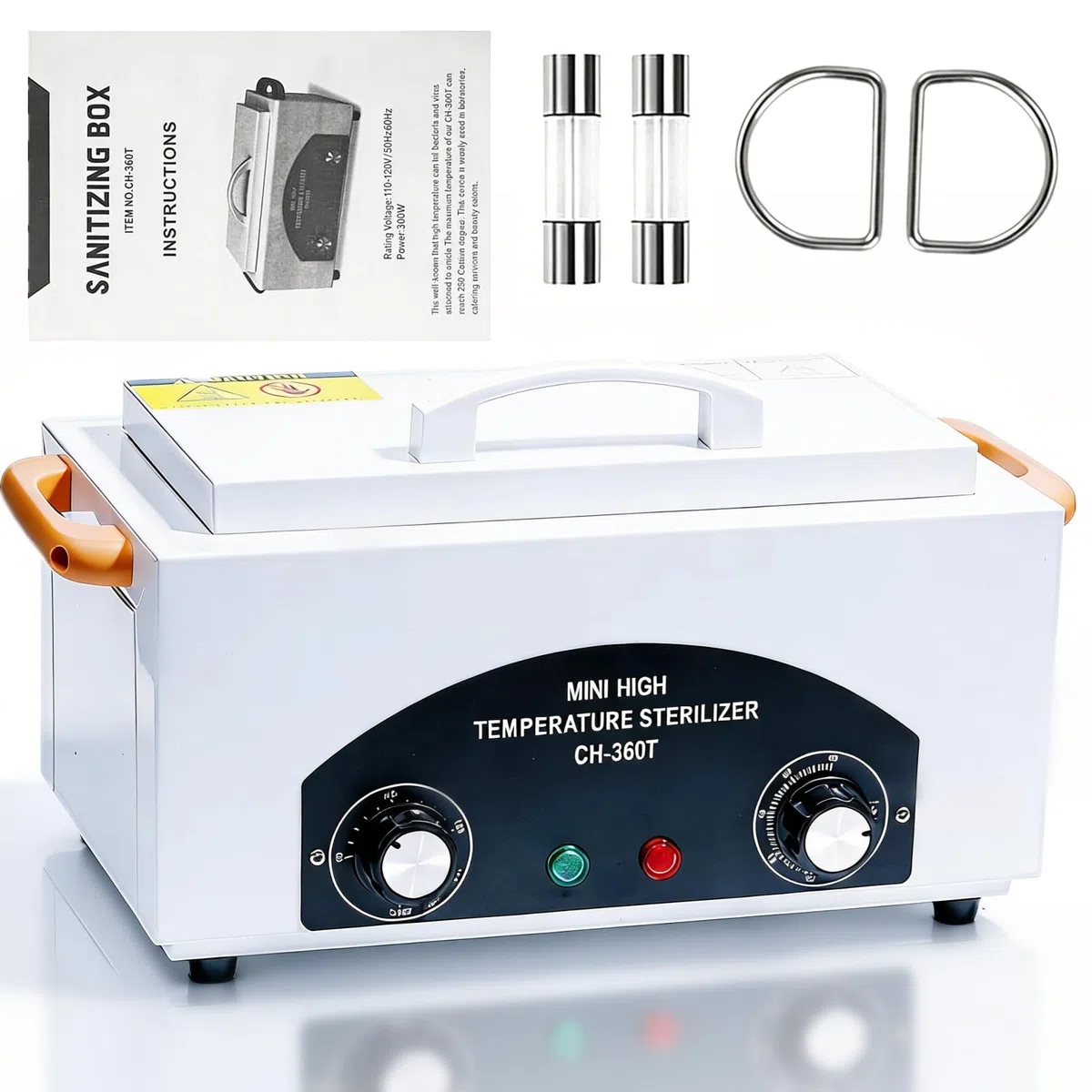 Sterilisator für Instrumente, 300W 220℃, Desinfektion, Trock Hitze | Autoclave Sterilizer mit Trocknerfunktion & Timer für Nagelwerkzeuge, Instrumentendesinfektion für Friseursalon, Zahnarzt