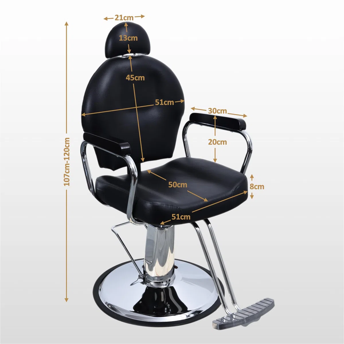 Barberpub Friseurstuhl Hydraulisch 3022BK