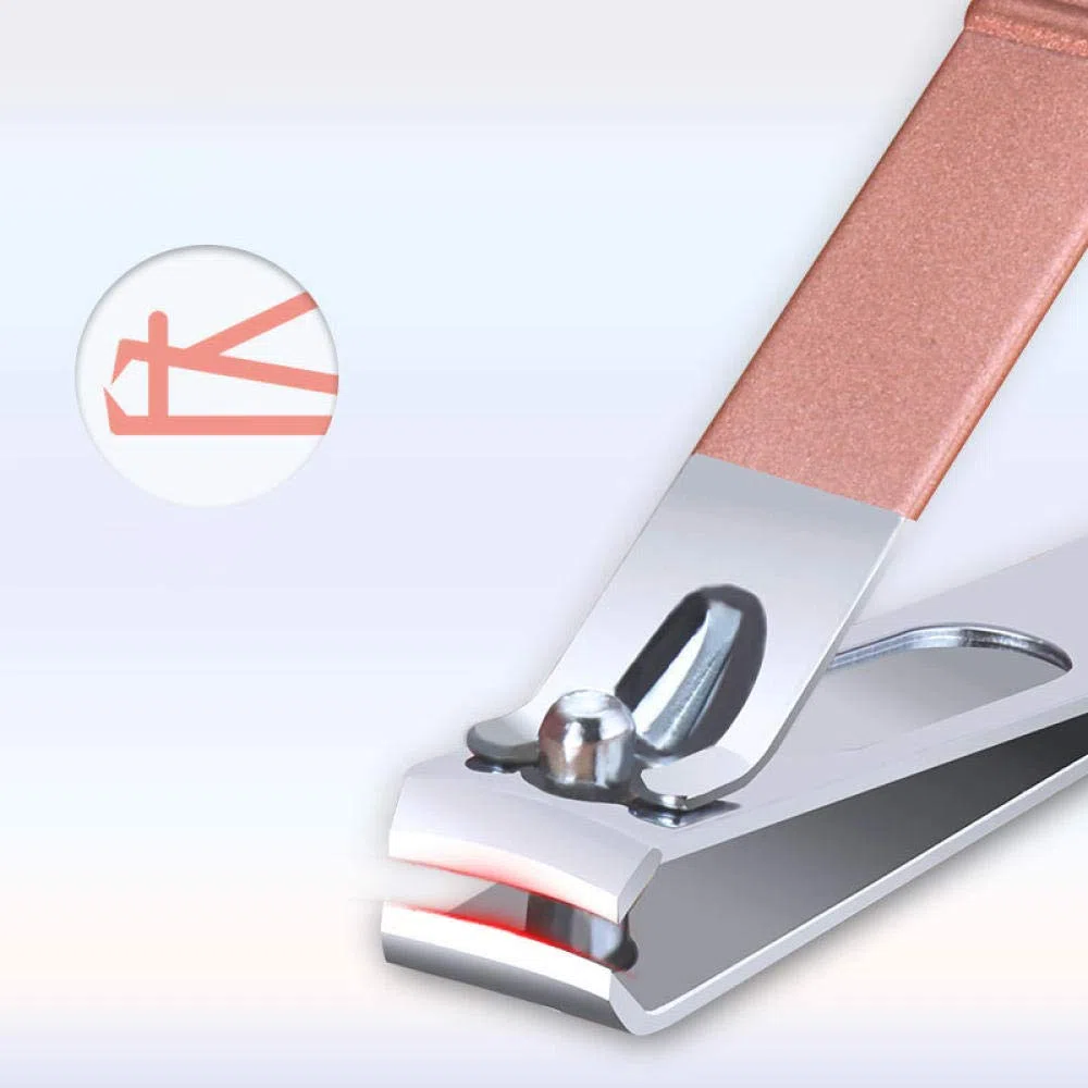 Professionelles Nagelknipser-Set, 7-18-teilig, scharfer Nagelschneider aus Edelstahl, Pediküre- und Maniküre-Set mit Cortex-Metallgehäuse für Männer und Frauen, Silber, 10-teiliges Set (Rosa 10)