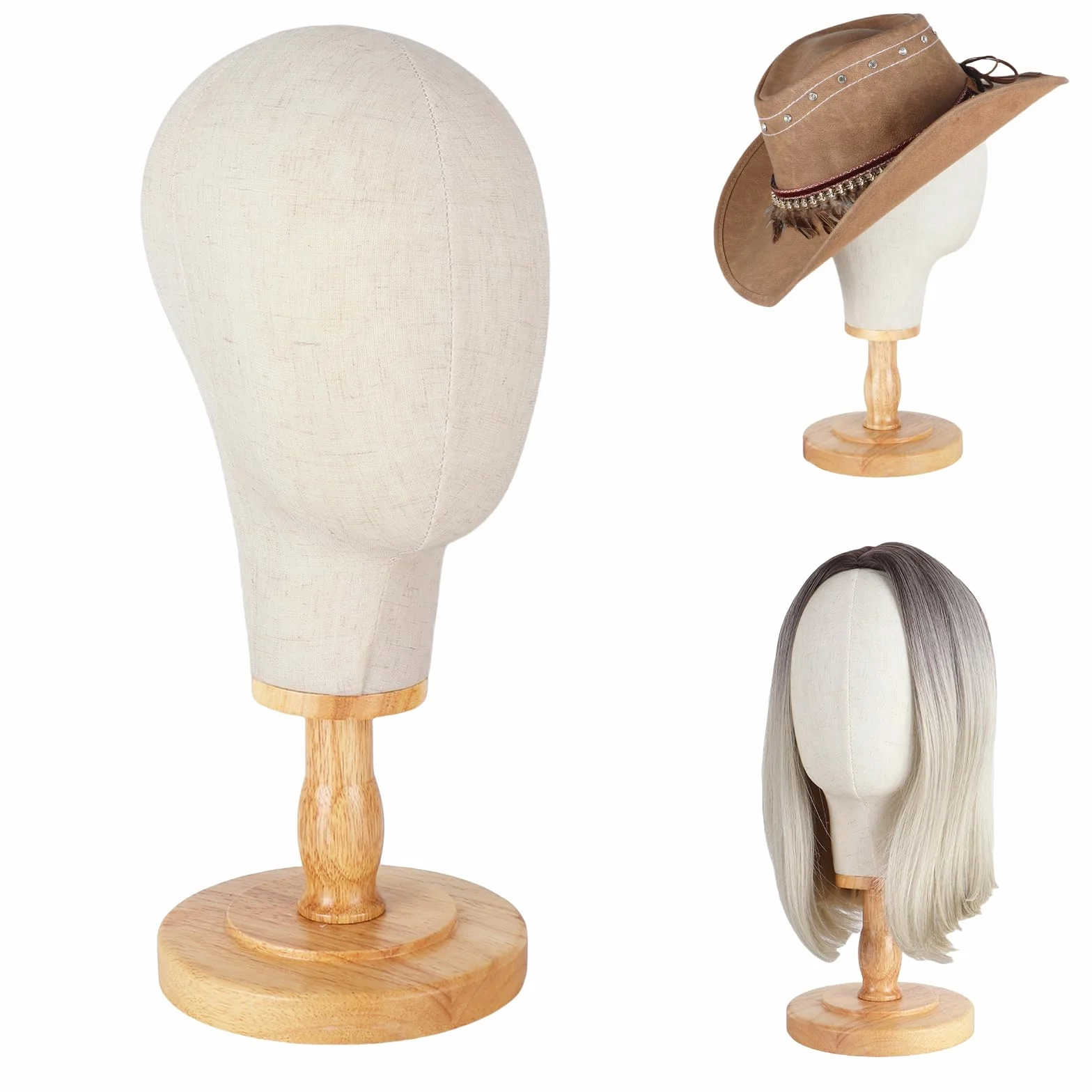 Standfester Perückenkopf 21" 54cm Mannequin Köpfe Perückenständer für Mützen Hüte