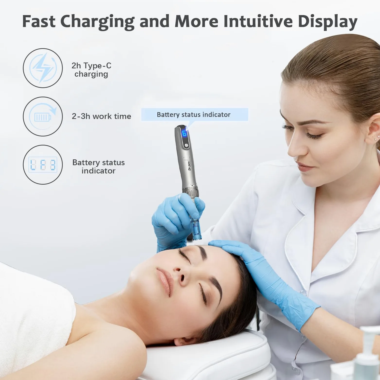 Dr.Pen M8S Microneedling Pen, Original Dr Pen Elektrisch Microneedling Machine Professionell Microneedle Pen Kit für Gesicht Körper Haar Bart Wachstum Geschenk - 8 Patronen