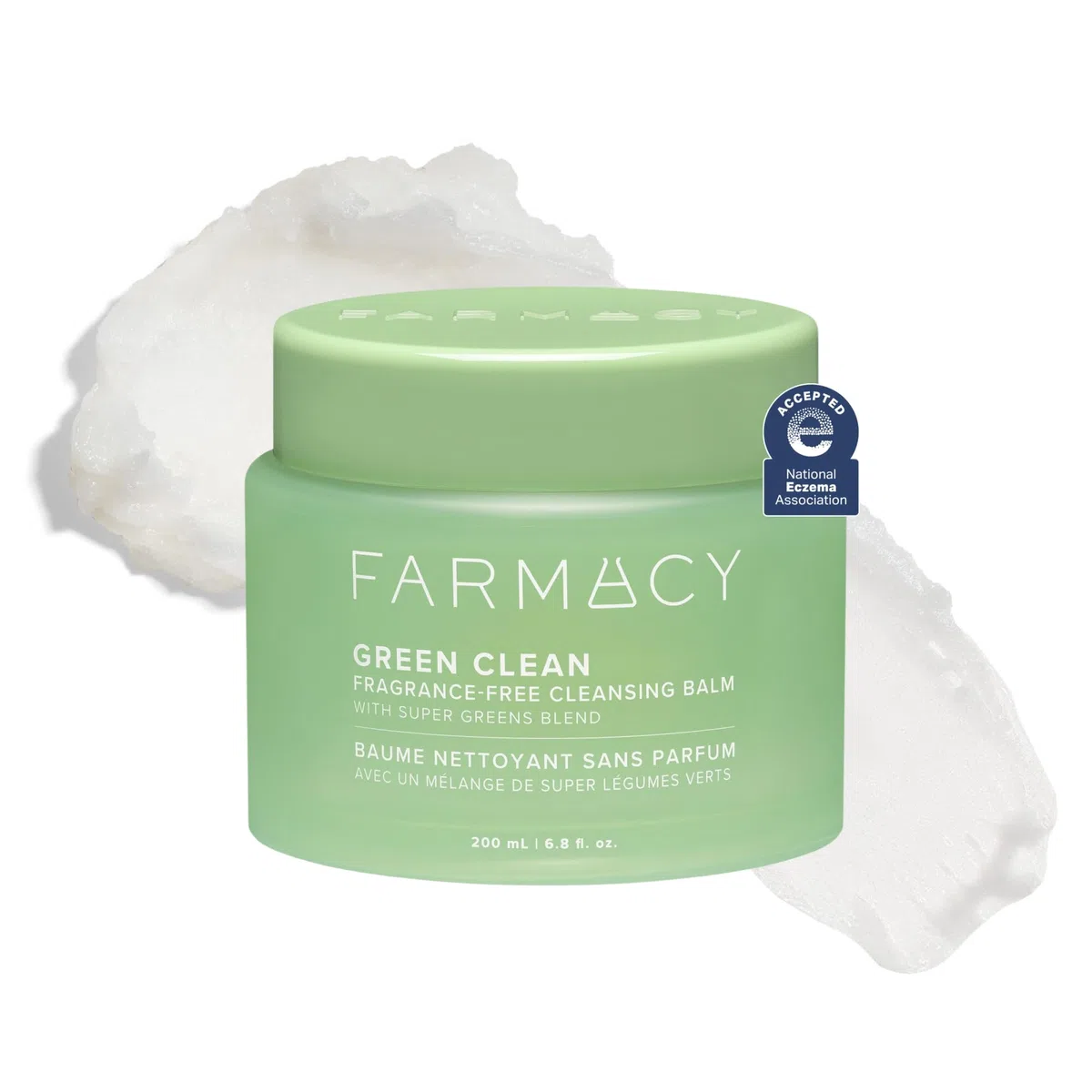 Farmacy Green Clean Reinigungsbalsam – reformuliert, wasserfester Make-up-Entferner + ölbasierter Gesichtsreiniger, Double Cleanse mit pflanzlichen Wachsen + upgecyceltem Moringa, parfümfrei (200 ml)