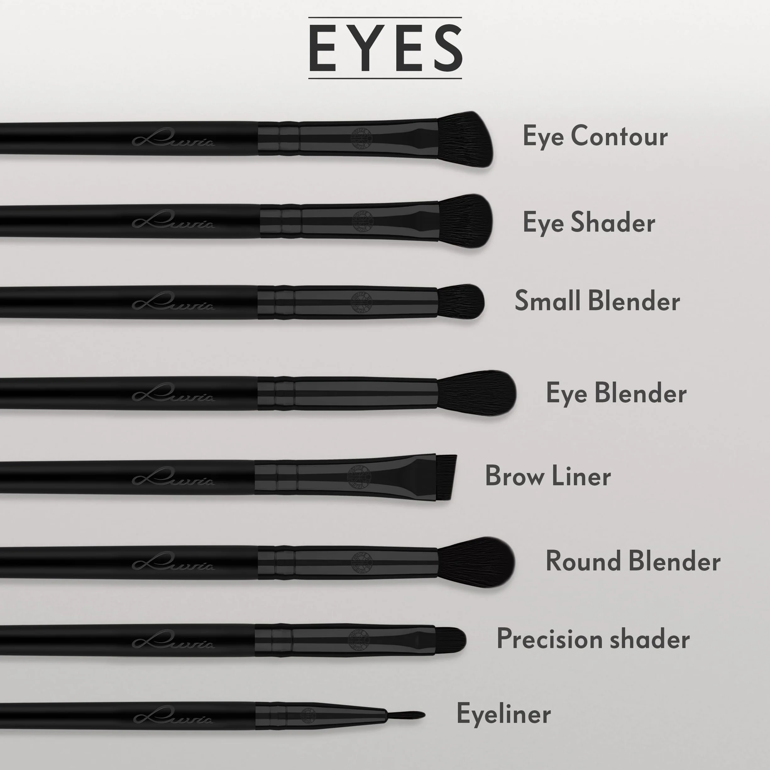 Luvia Make-up Pinselset 15-teilig vegan Profi Schminkpinsel inkl. Blender Reinigungsmatte Pinselaufbewahrung Schwarz