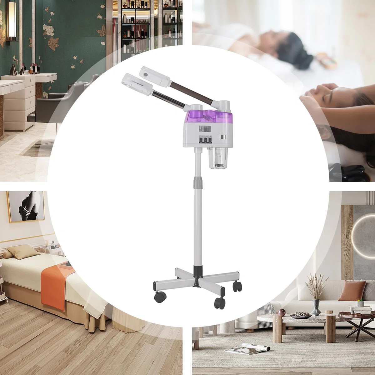 Doppelrohr Kalt und Heißsprüher, 800W Feuchtigkeitsspendende Schönheit Maschine Multifunktions Spa Luftbefeuchter - Schönheit Tiefenreinigung - für Feuchtigkeitsspend und Hautpflege für Zuhause Salon