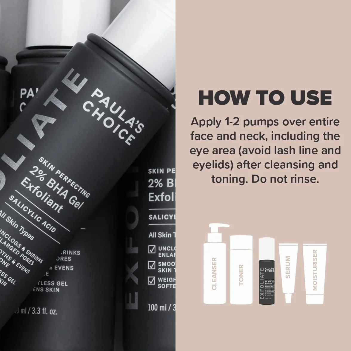 Paula's Choice SKIN PERFECTING 2% BHA Gel Peeling - Leave-on Gesicht Exfoliator mit Salicylsäure - Reduziert die Mitesser, Bekämpft Unreine Haut, Pickel & Fältchen - Mischhaut - 100 ml