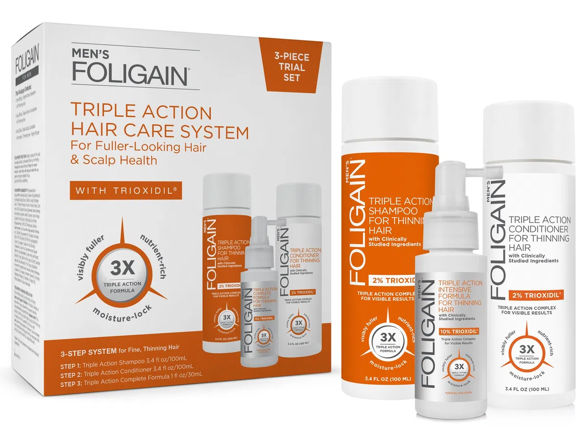 Testset für Männer mit dünner werdendem Haar (Shampoo + Conditioner + Lotion)