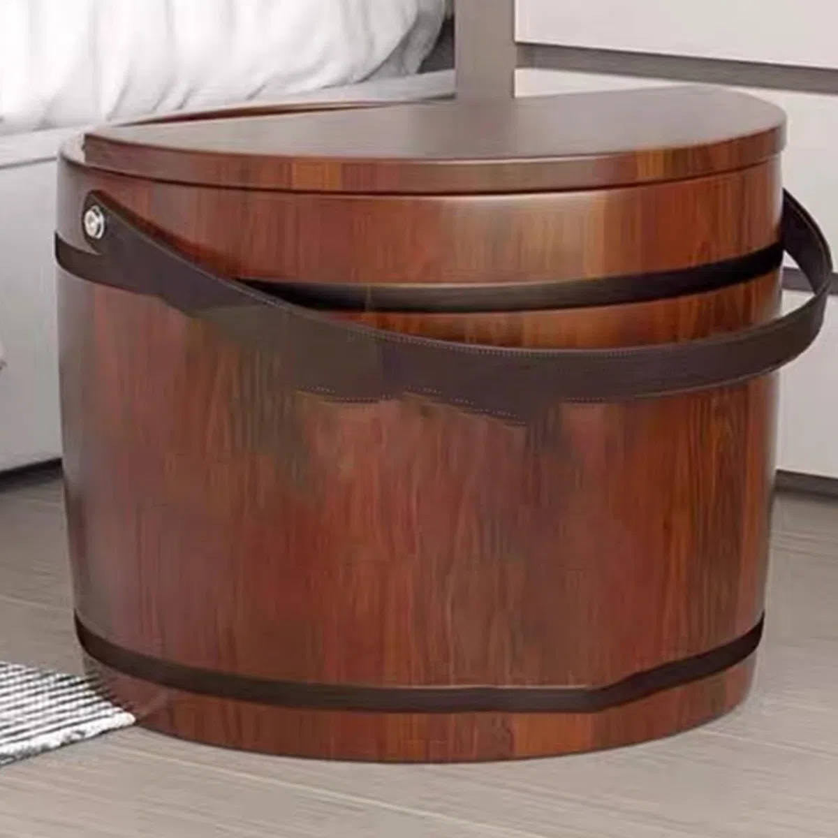 Eimer für Füße – aus Holz, 25 x 31 cm, warme Fußmassage, entspannendes Zubehör für Zuhause, komfortable Körperpflege | Spa-Behandlung, Fußpflege, Schlafzimmer S