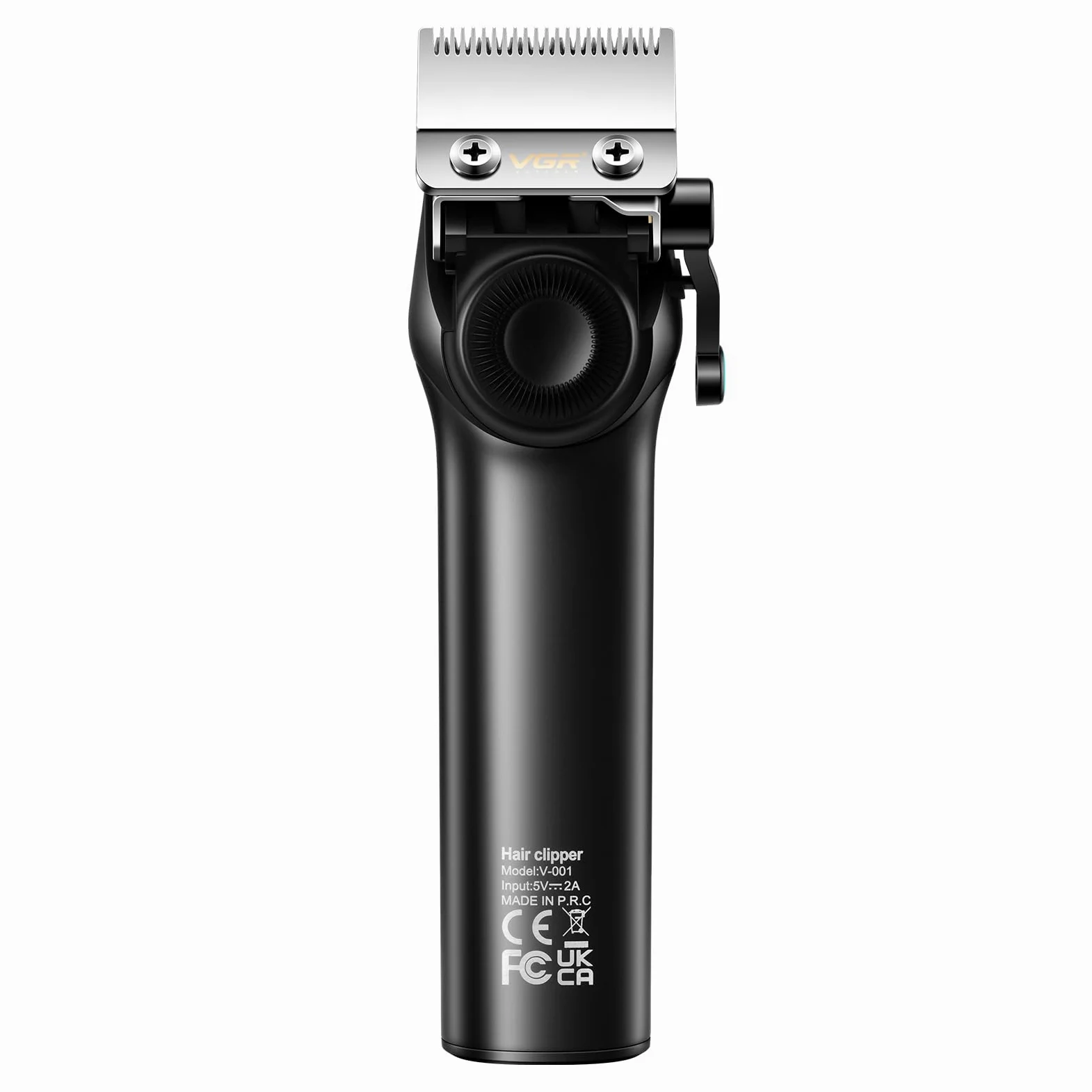VGR 001 Professionelle Haarschneidemaschine für Männer, Schnurlose Friseurschermaschine zum Haarschneiden, Karbonstahlklinge Haarschneider für Barbiere, 9000 U/min, LED-Anzeige, Schwarz