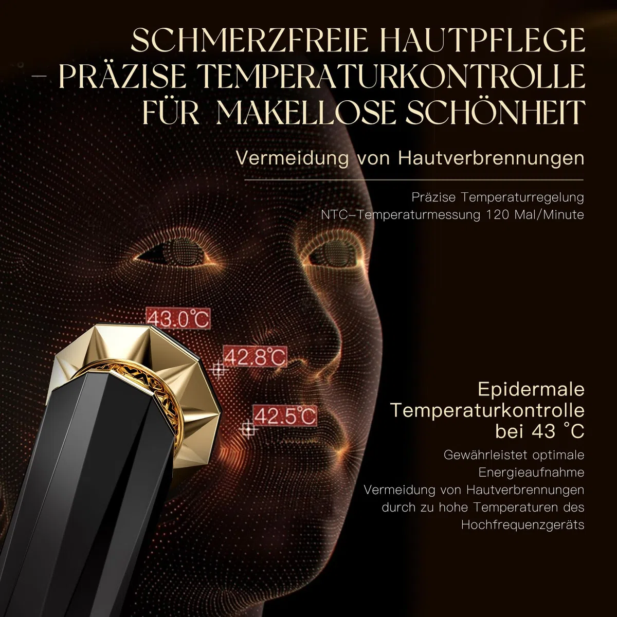 ANLAN 5-in-1 Gesichtsmassagegerät mit 18K Gold – Radiofrequenz, EMS, Mikrostrom & Lichttherapie – Falten reduzieren, V-Form Lifting für empfindliche Haut