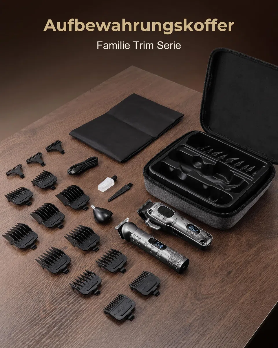 VGRPRO Kabellose Haarschneidemaschine Profi für Männer, Elektrischer Trimmer Herren Set mit Paket Box (Gray)