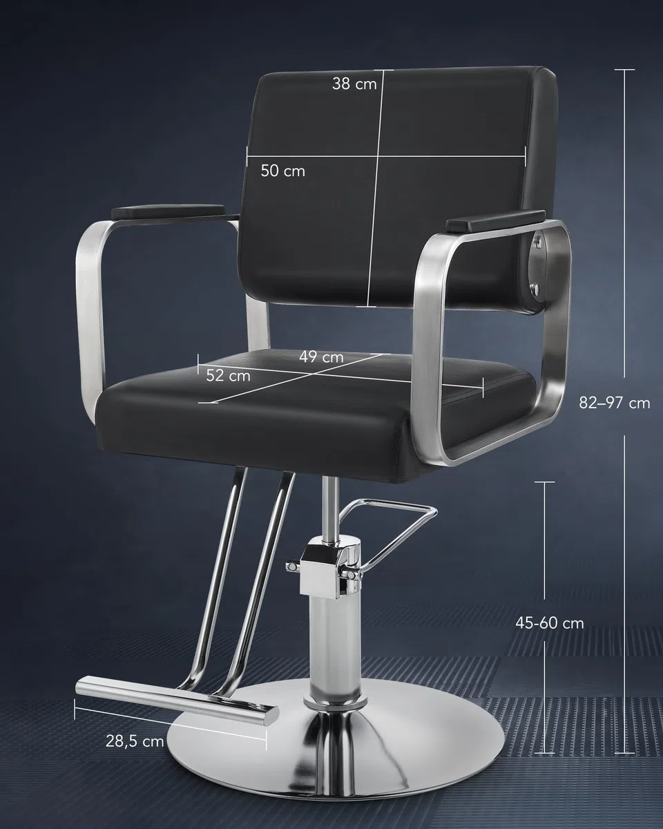 CO-Z Friseurstuhl 360° Drehbar 41-56 cm Höhenverstellbar Hydraulischer Barberstuhl 250kg Tragkraft