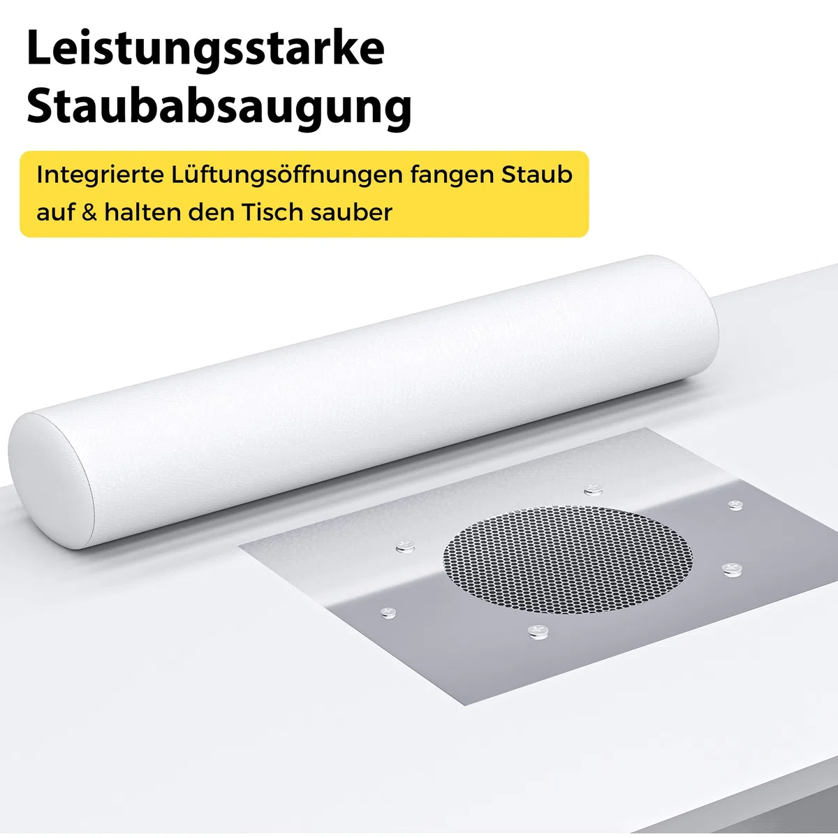 Nageltisch mit Staubabsaugung, Stabiler Manikürtisch mit 3 Schubladen, 3 Schränken, 4 Staubsaugerbeuteln, Handauflage, Profi Nagelstudio Tisch für Maniküre & Nageldesign, Weiß