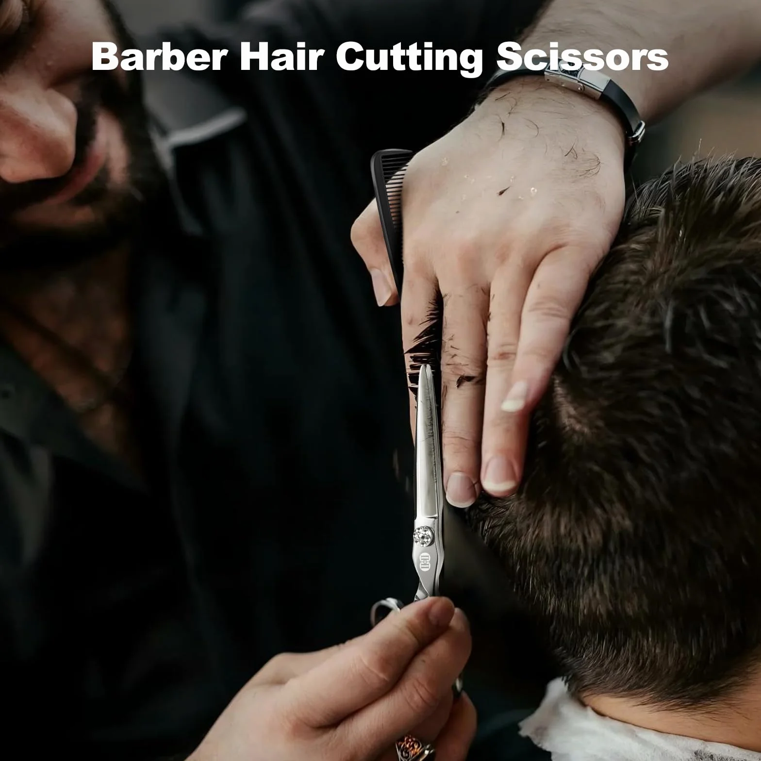 CIICII Friseurschere Profi 440C 6,7 Zoll Haarschere & Effilierschere Set für Haarschnitt Bart Trimmen