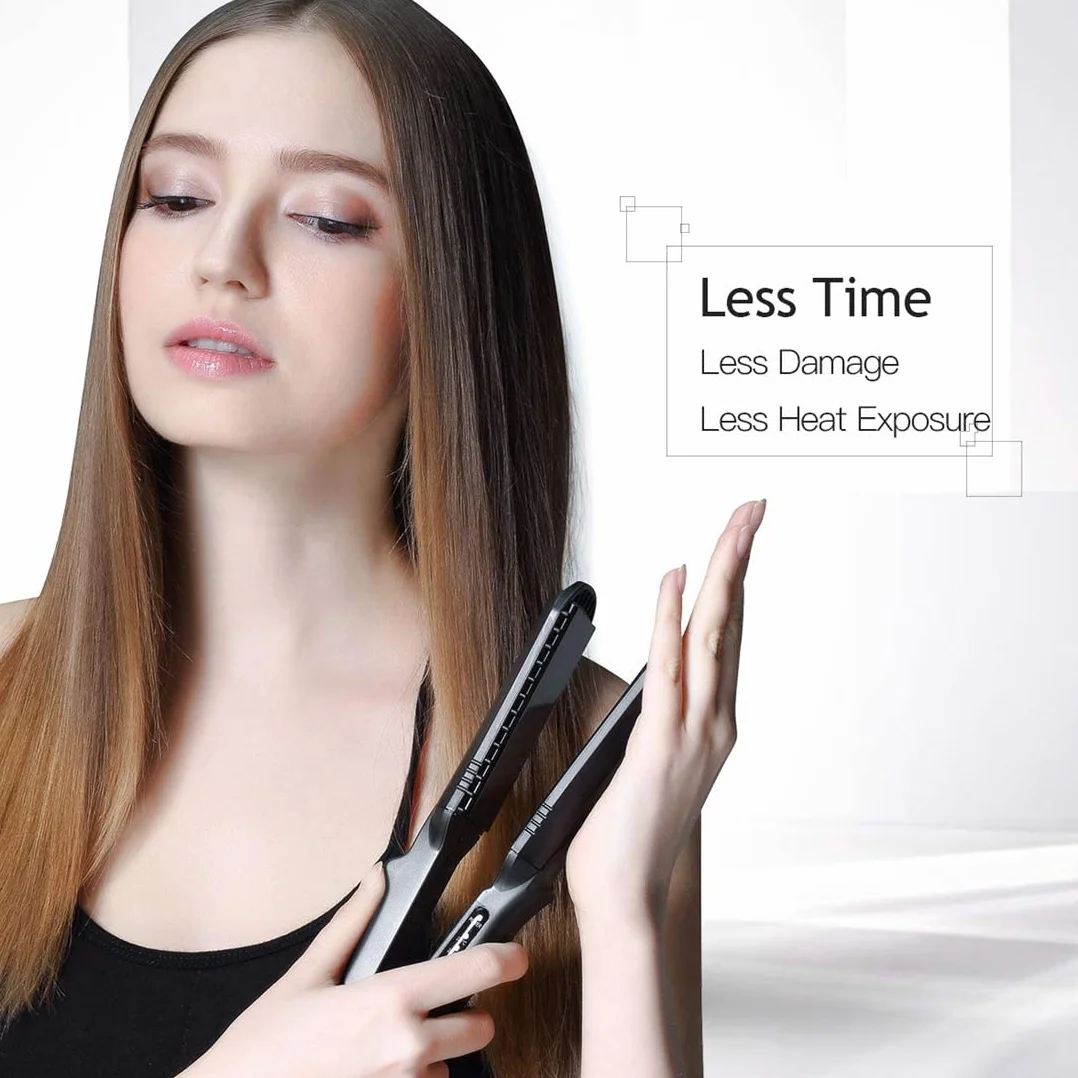 CkeyiN Kreppeisen für Haare,4 in 1 Haarglätter Glätteisen Keramik,Multistyler Glätteisen Set Welleneisen Temperaturregelung Glattes und Hair Crimper