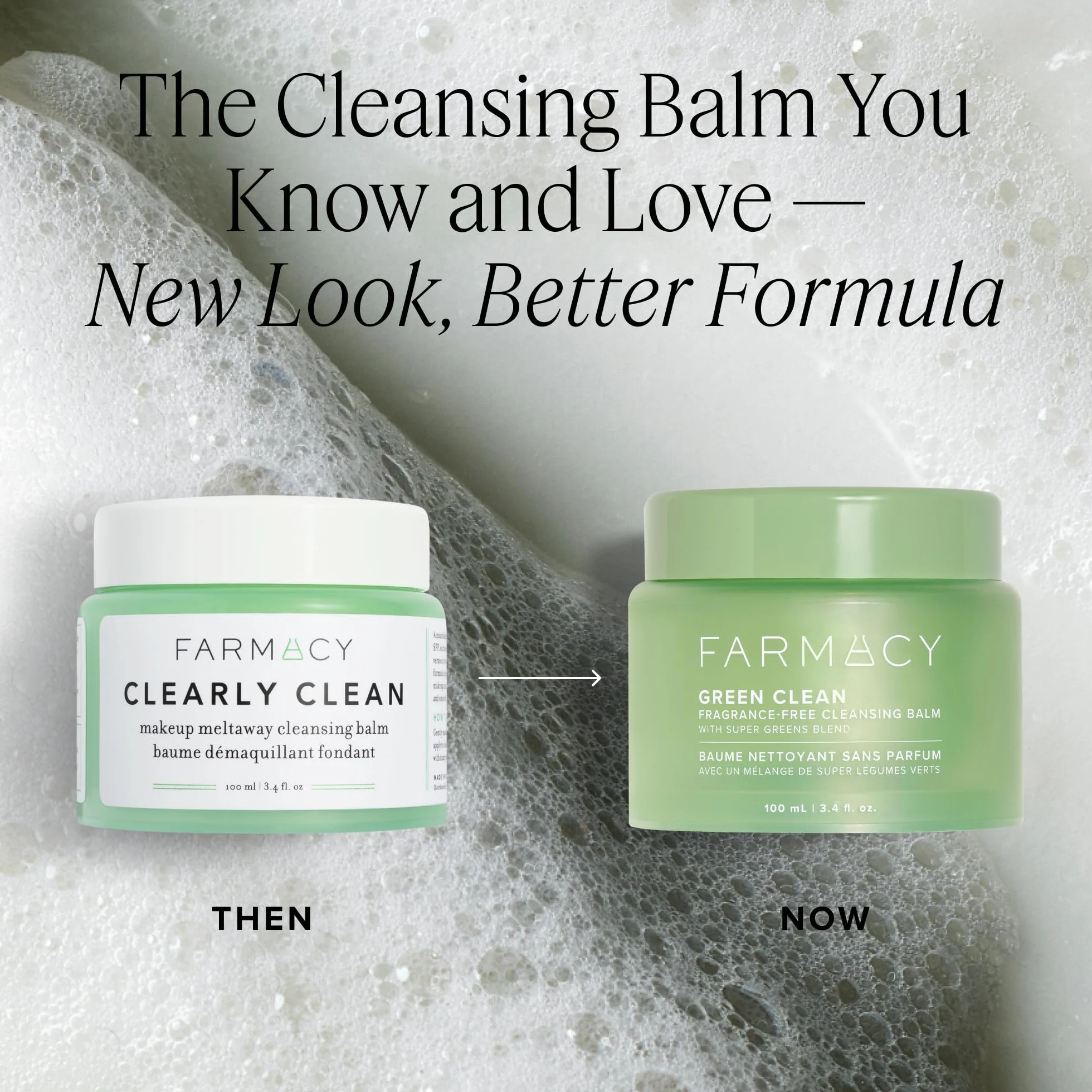 Farmacy Green Clean Reinigungsbalsam – reformuliert, wasserfester Make-up-Entferner + ölbasierter Gesichtsreiniger, Double Cleanse mit pflanzlichen Wachsen + upgecyceltem Moringa, parfümfrei (200 ml)