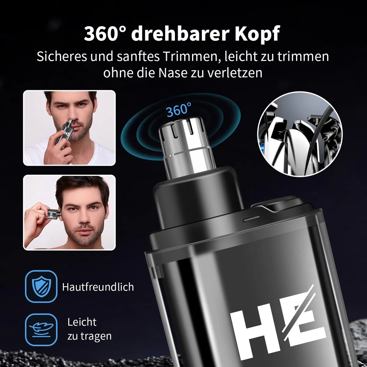 HIENA PRO Professionelle Haarschneidemaschine Herren, komplettes Barber Kit,Bartschneider, Aluminiumfolienrasierer und Nasenhaarschneidemaschine