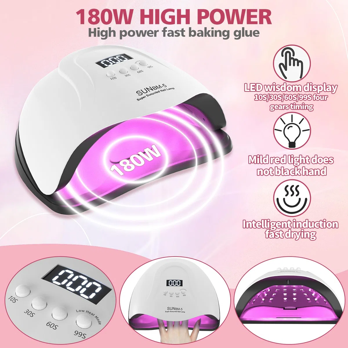 Milai Acryl Nagelset,Acrylic Nail Set mit 180W UV Nail Lamp&Nagelfräser,60ML Flüssigkeit,Acryl Pulver Nails Set-12 Colours powder,Nagelbürsten Nageldesign Nail Art für DIY Nail Art Dekoration