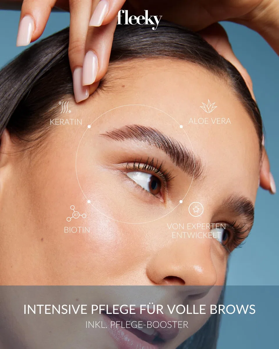 Fleeky Augenbrauen Lifting Set mit Styling Glue und Keratin Pflege - DIY Brow Lift Kit - Voluminöse & Definierte Augenbrauen - Schonend & Einfach - hält bis zu 4-6 Wochen - Made in EU