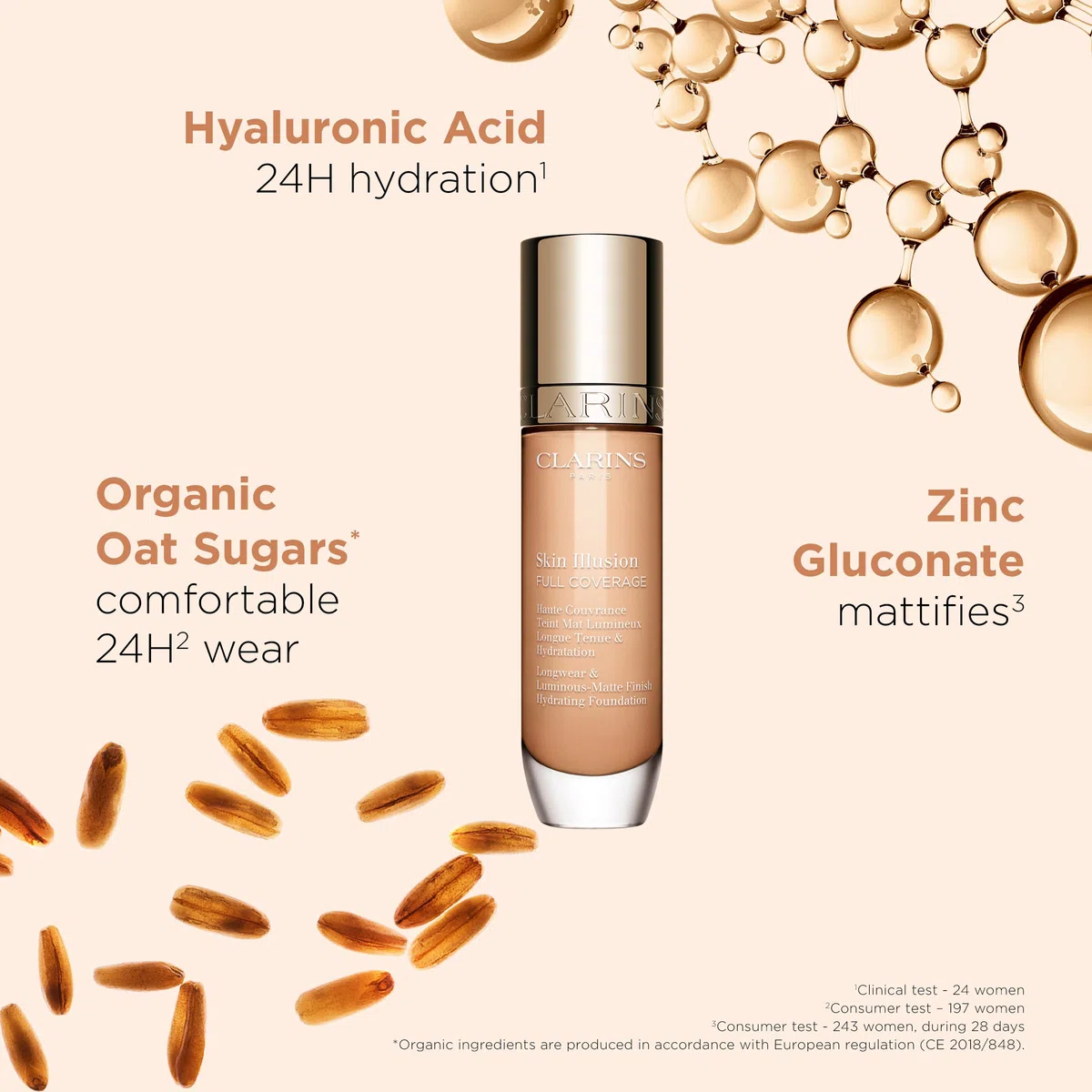 Clarins Skin Illusion Full Coverage Foundation #114N 30ml