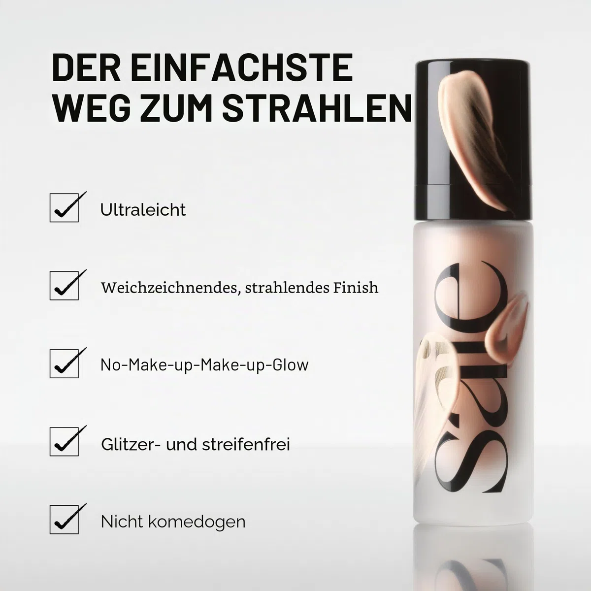 Saie Glowy Super Gel – Ultra-transparenter, aufhellender Hautton, Flüssiger Highlighter + Glow Primer für Gesichts-Make-up – Hautpflege-infundierte Glow-Tropfen mit feuchtigkeitsspendendem Squalanöl