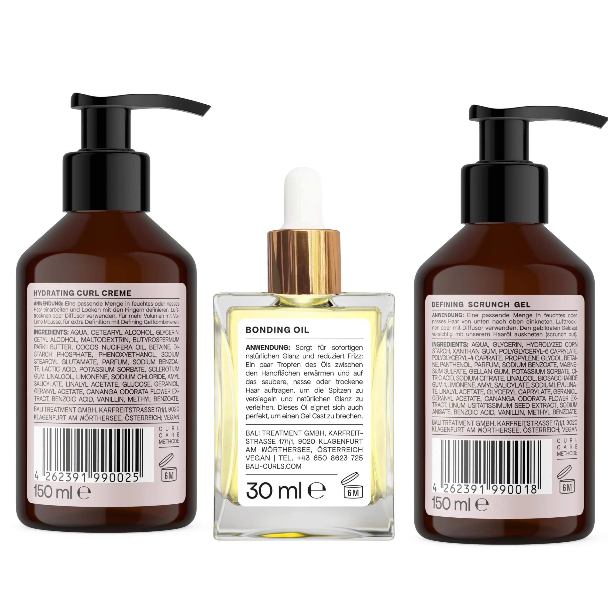 BALI CURLS Styling Heroes Bundle – 4-teilige Stylingroutine für definierte, geschmeidige & lebendige Locken – Curl Cream, Volume Foam, Defining Gel & Bonding Oil