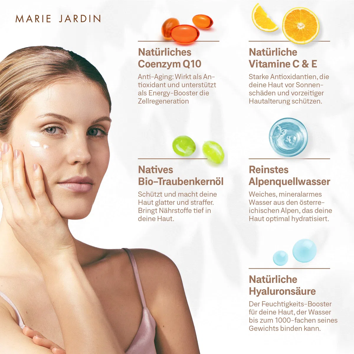 Hyaluron Serum mit Vitamin C und Q10, hochdosiert, 150 ml, mit geprüftem 5-fach Anti-Aging-Komplex, Basis für Make-up, Dreierpackung 3x50ml
