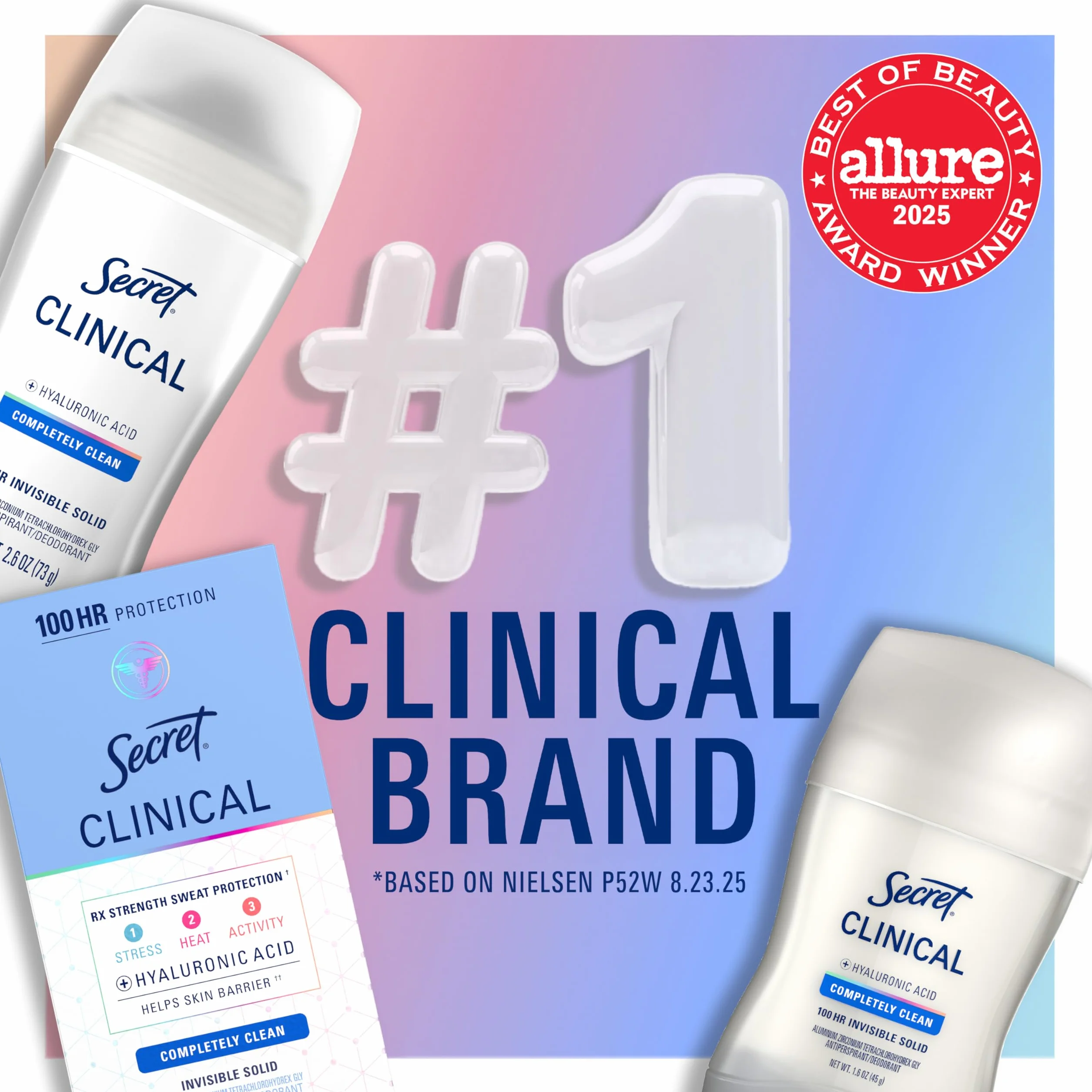 Secret Clinical Strength, Light and Fresh Scent-Advanced Solid, Deodorant