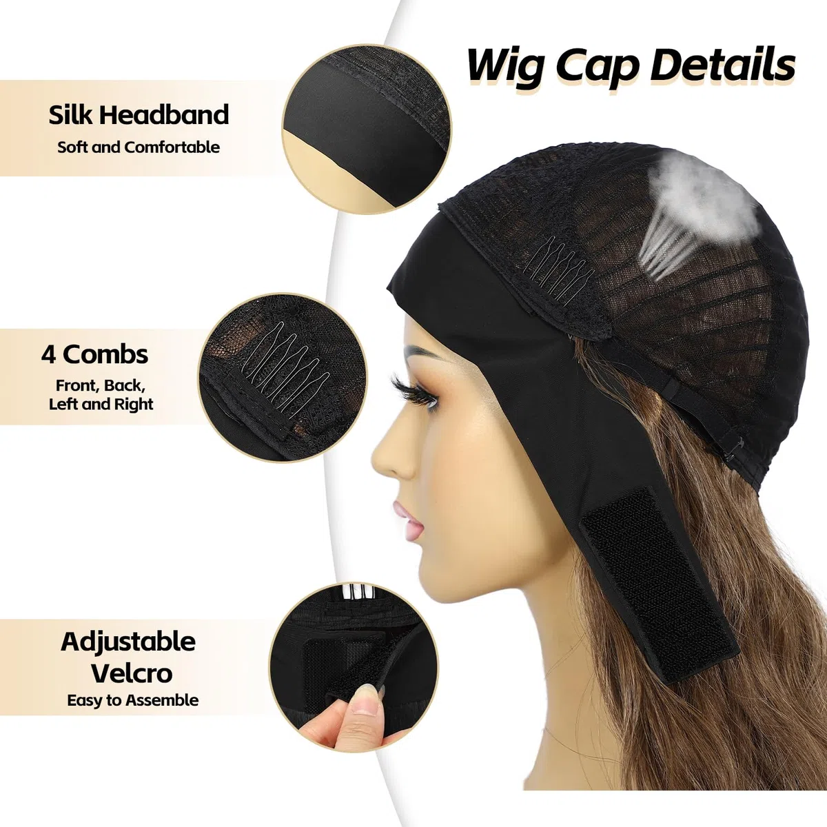 Sapphirewigs Body Wave Stirnband Perücke synthetische lange wellige braun 150% Dichte 26 inch