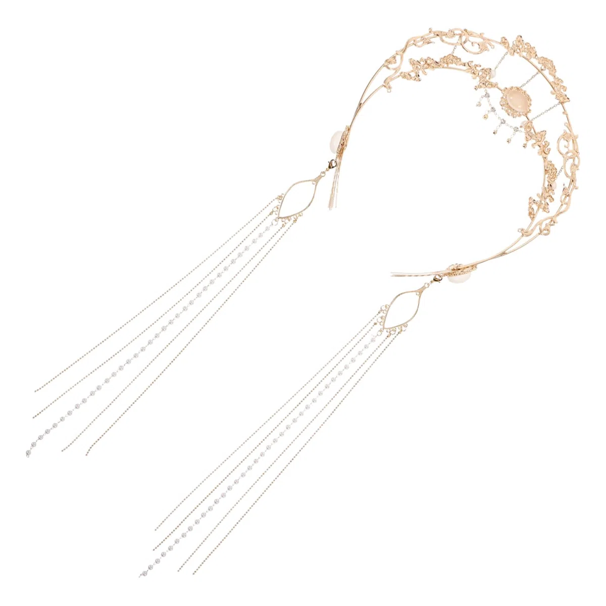 LIFKOME Goldener Damen Kopfschmuck aus Zinklegierung mit Quaste | Braut Kopfschmuck für Traditionelle Kleidung, Antiker Vintage Stil, Vielseitig für Verschiedene Anlässe