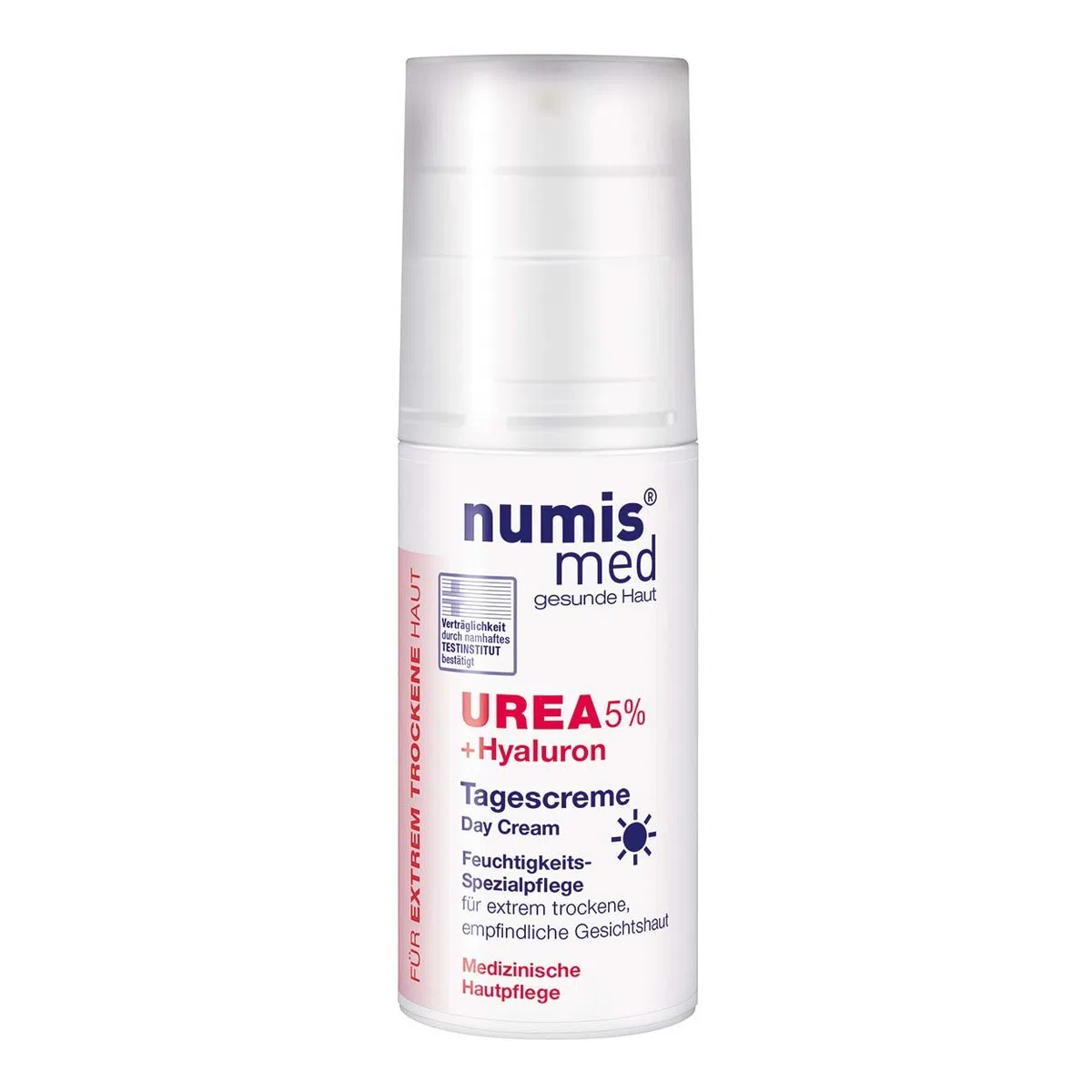 numis med Tagescreme mit 5% Urea - Hautberuhigende Gesichtspflege | für beanspruchte Gesichtshaut - vegane Gesichtscreme ohne Silikone, Parabene & Mineralöl - Hautpflege Gesicht Creme 6x50 ml