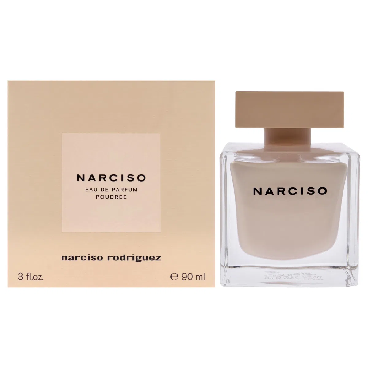 Narciso Rodriguez Eau de Parfum Poudrée Spray, 1er Pack (1 x 90 ml) ,Bulgarische Rose, Jasmin, Orangenblüte